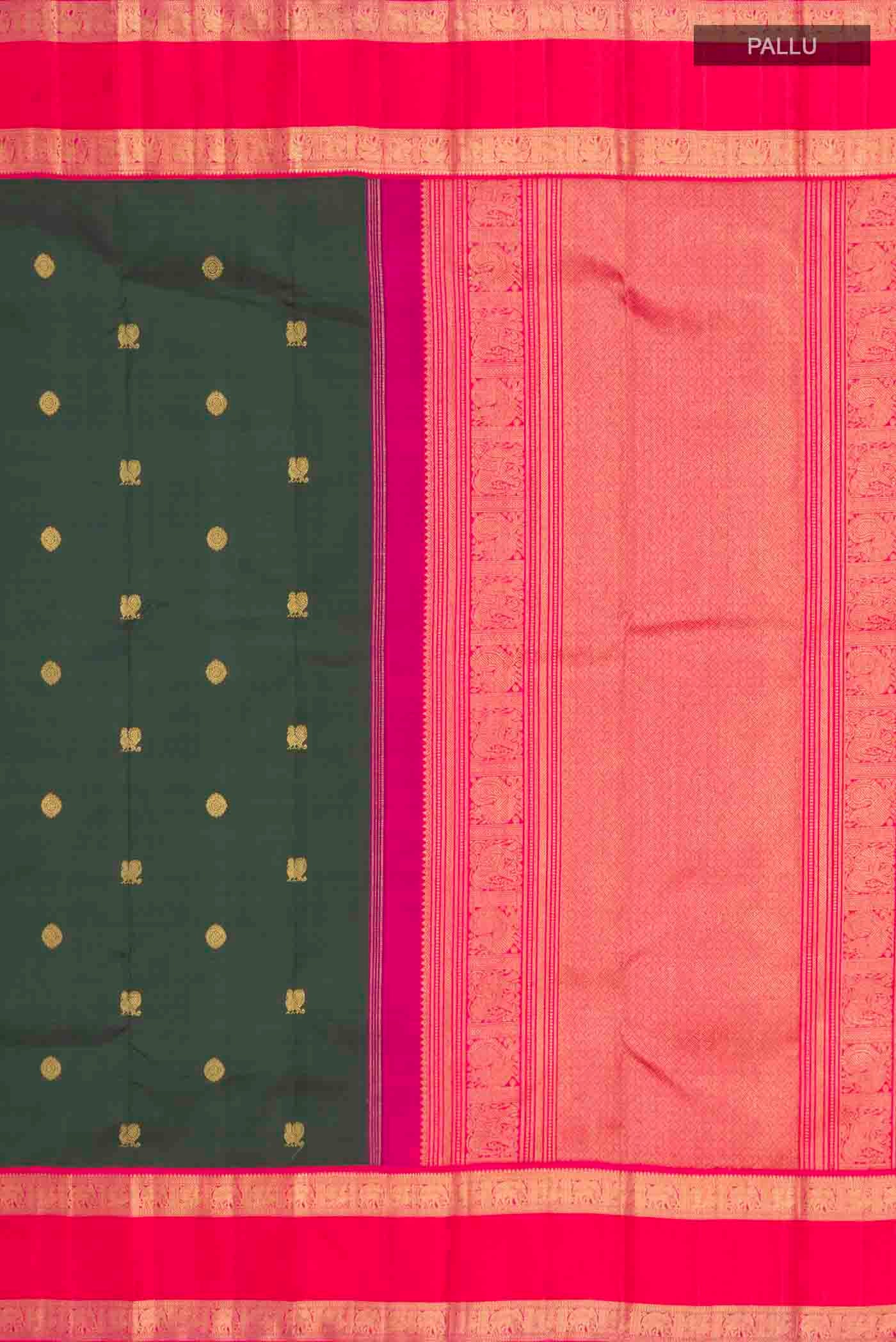 Green Kanjivaram Silk Saree - Image 7
