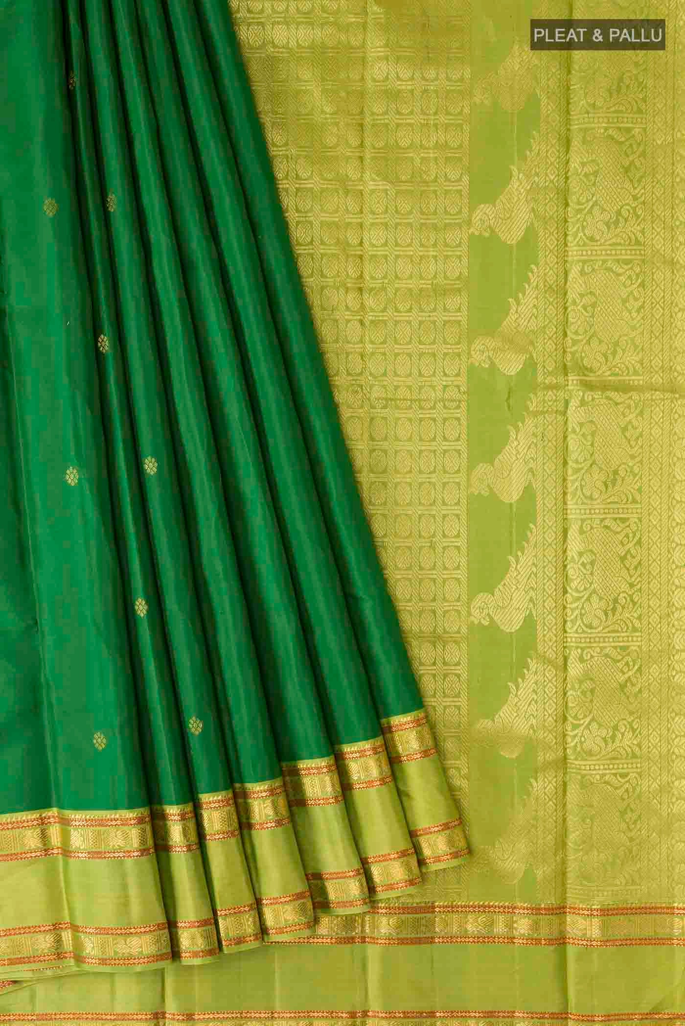 Green Kanjivaram Silk Saree - Image 4
