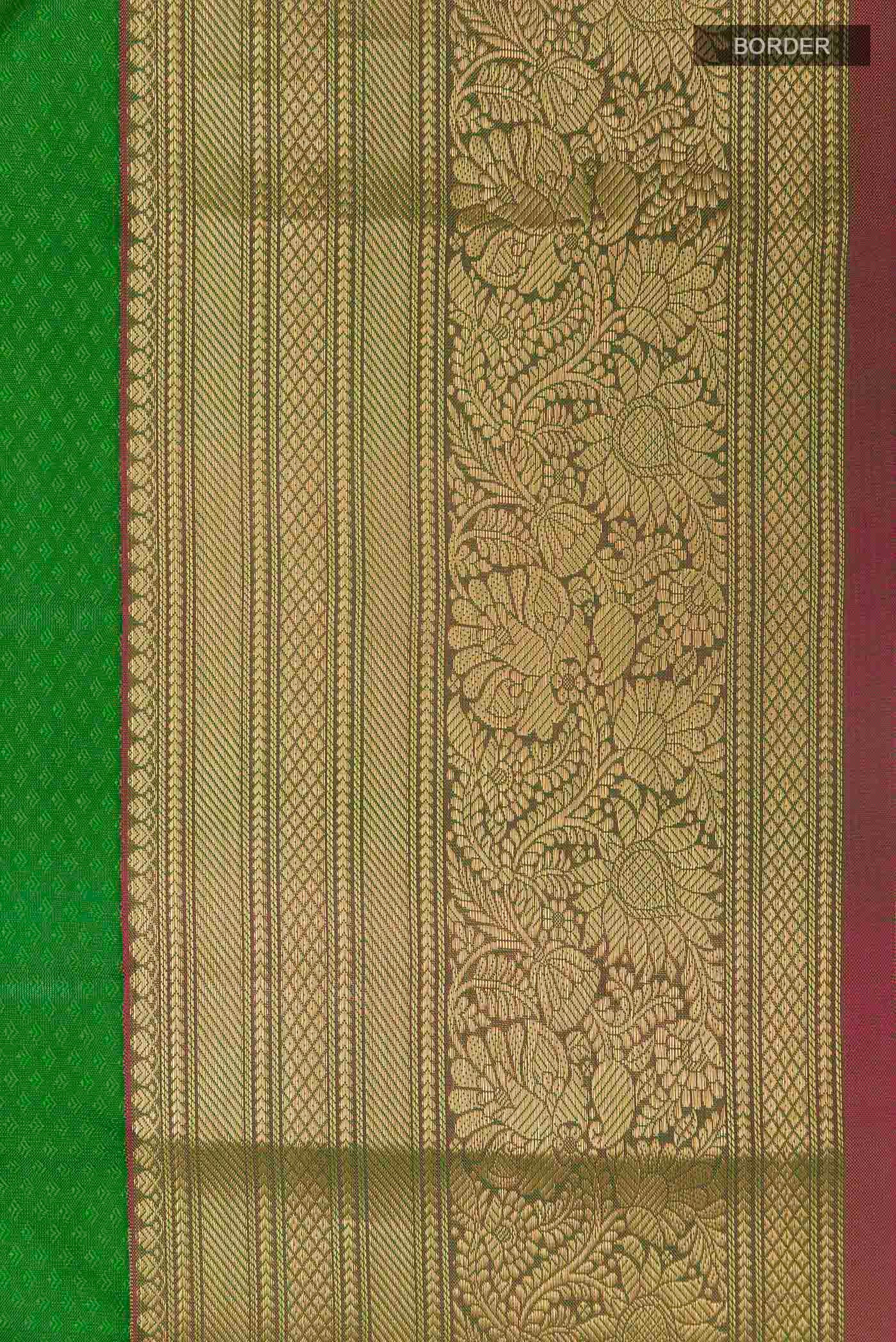 Green Kanchipuram Silk Saree - Image 3