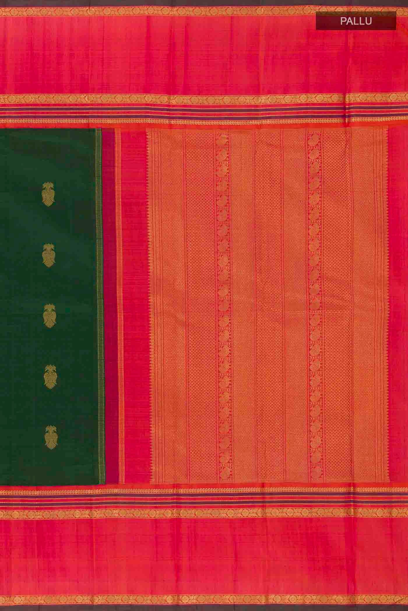Green Kanjivaram Silk Saree - Image 7