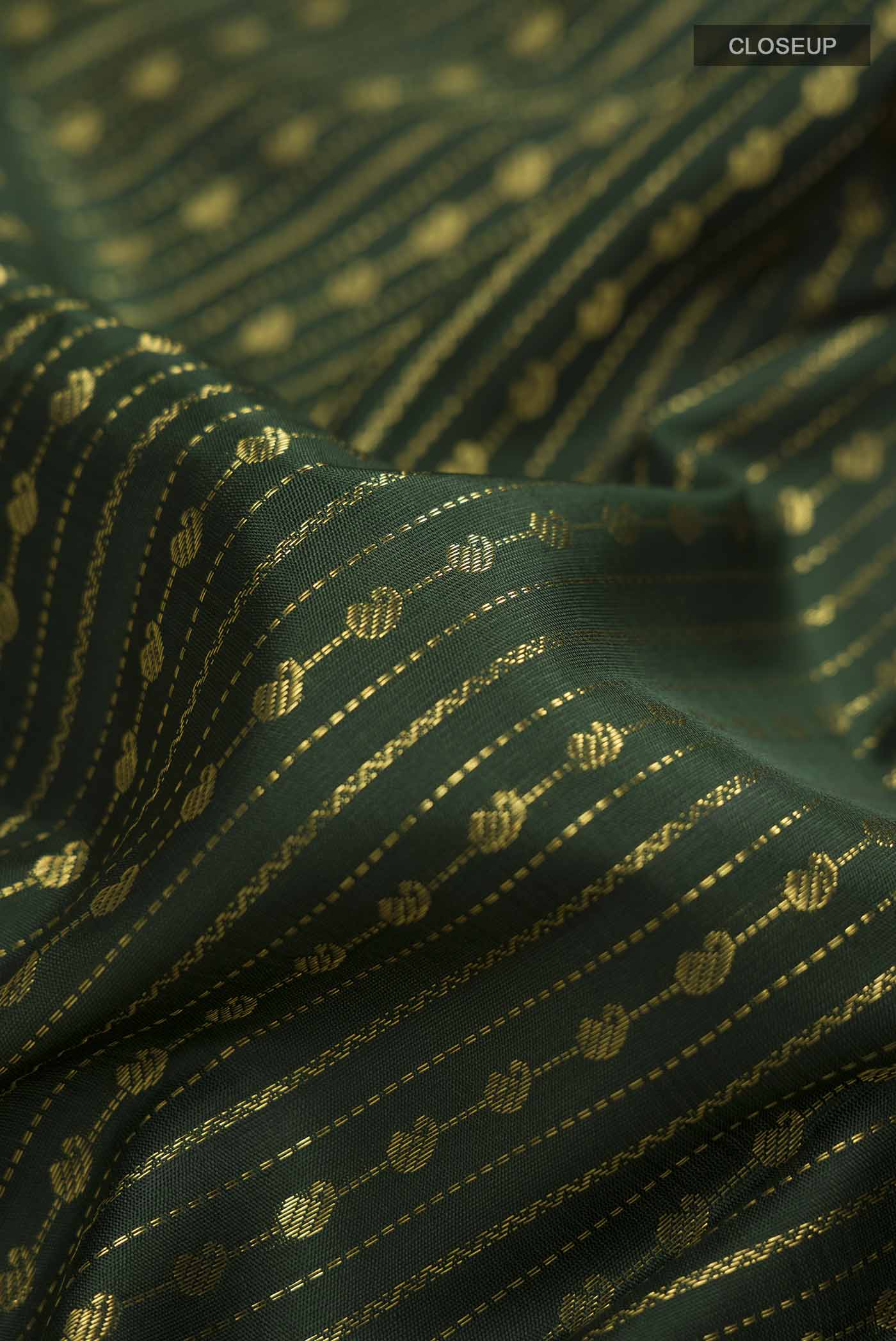 Bottle Green Kanjivaram Silk Saree - Image 2