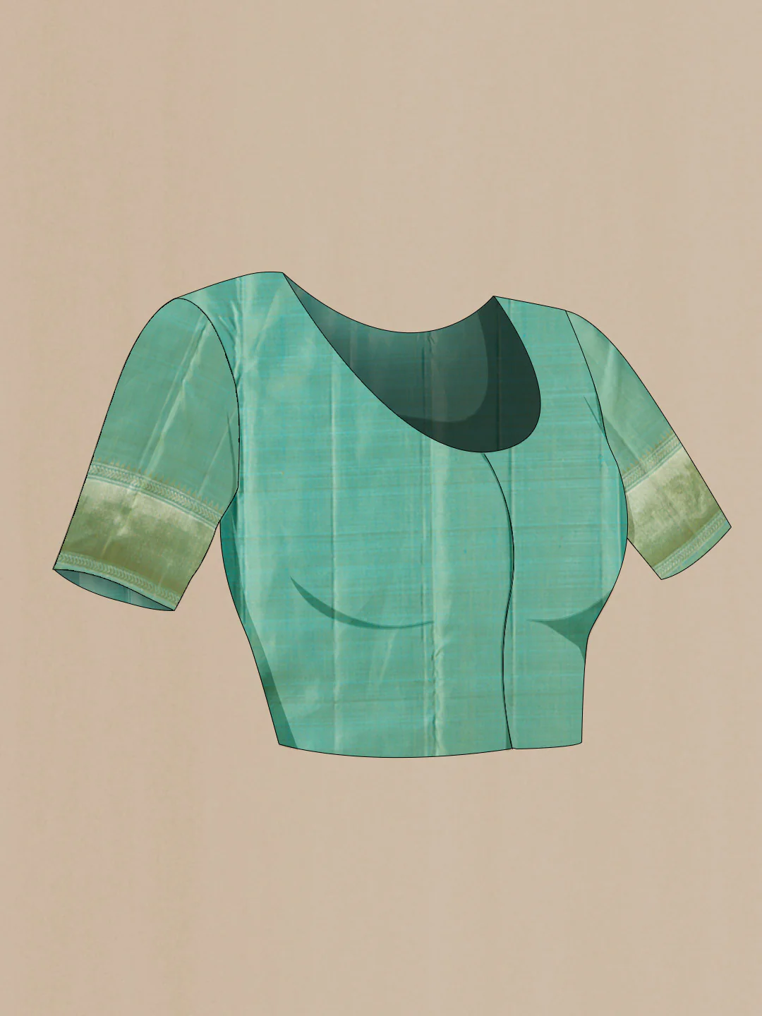 Green Kanchipuram Silk Saree - Image 5