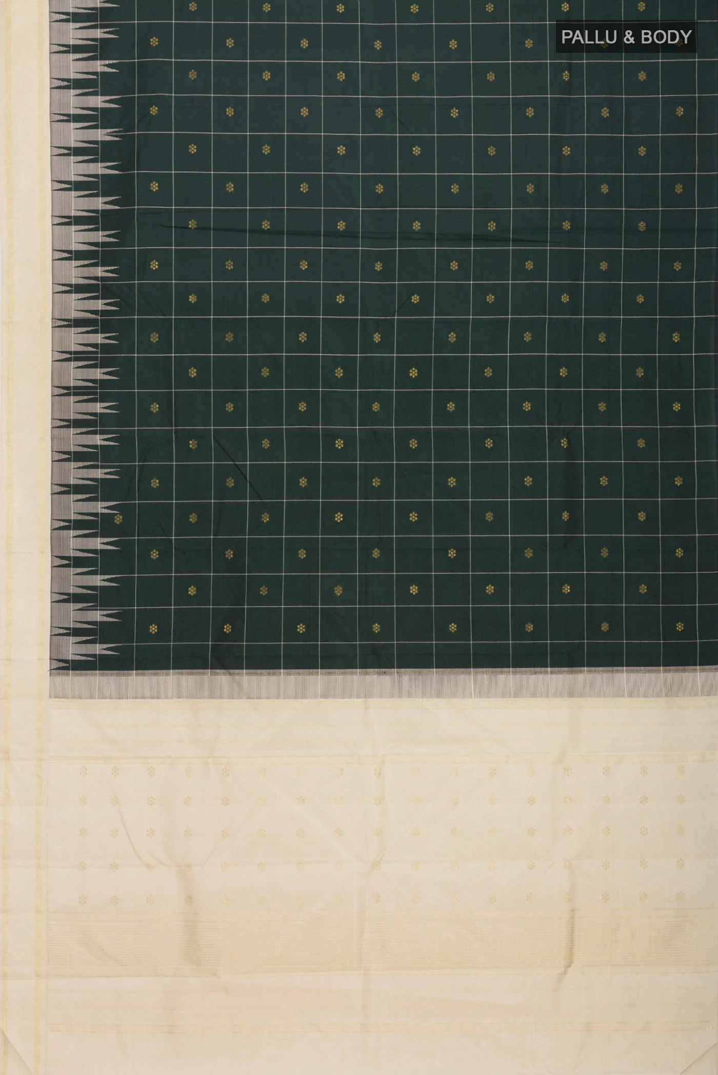 Green Kanchipuram Silk Saree - Image 6