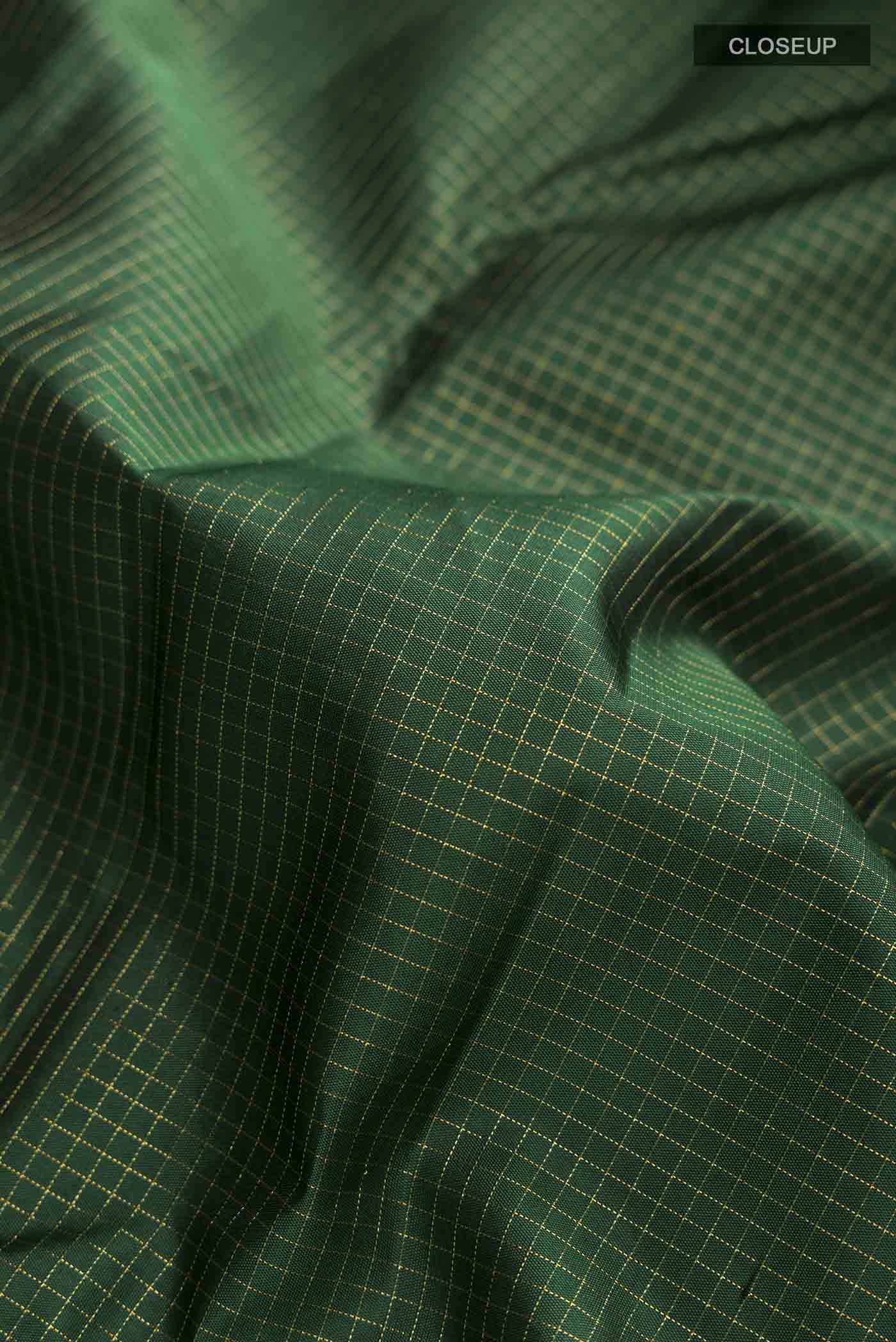 Green Kanchipuram Silk Saree - Image 2