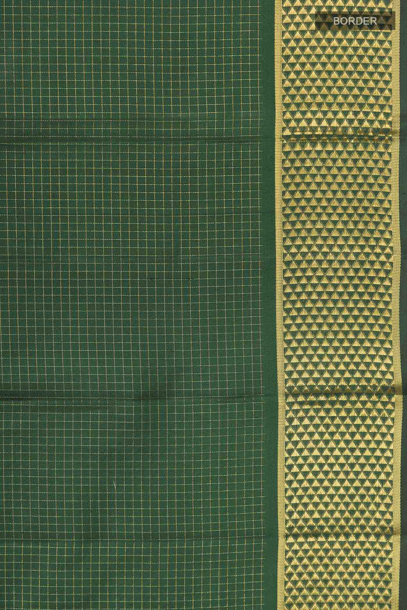 Green Kanchipuram Silk Saree - Image 3