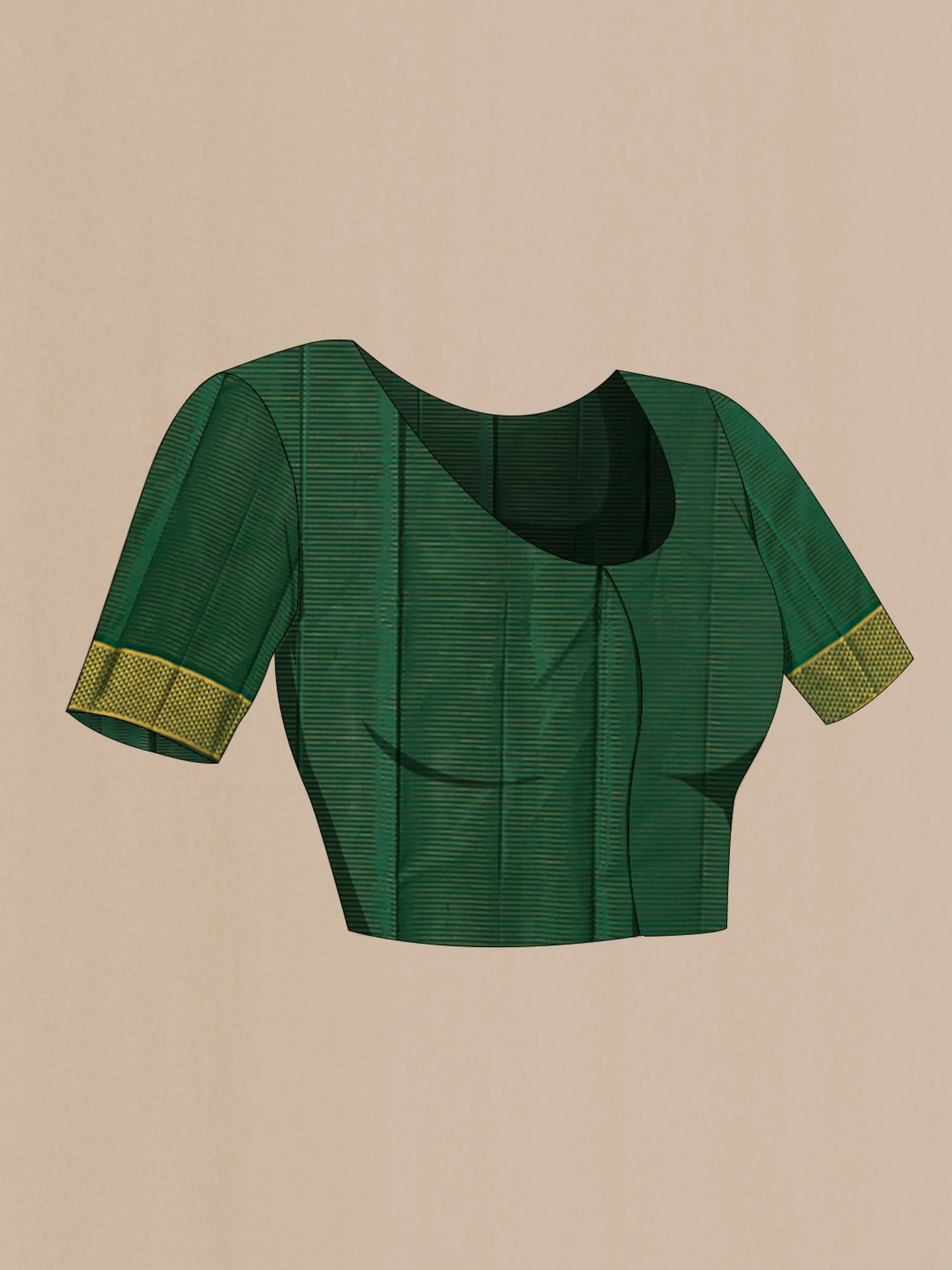 Green Kanchipuram Silk Saree - Image 5
