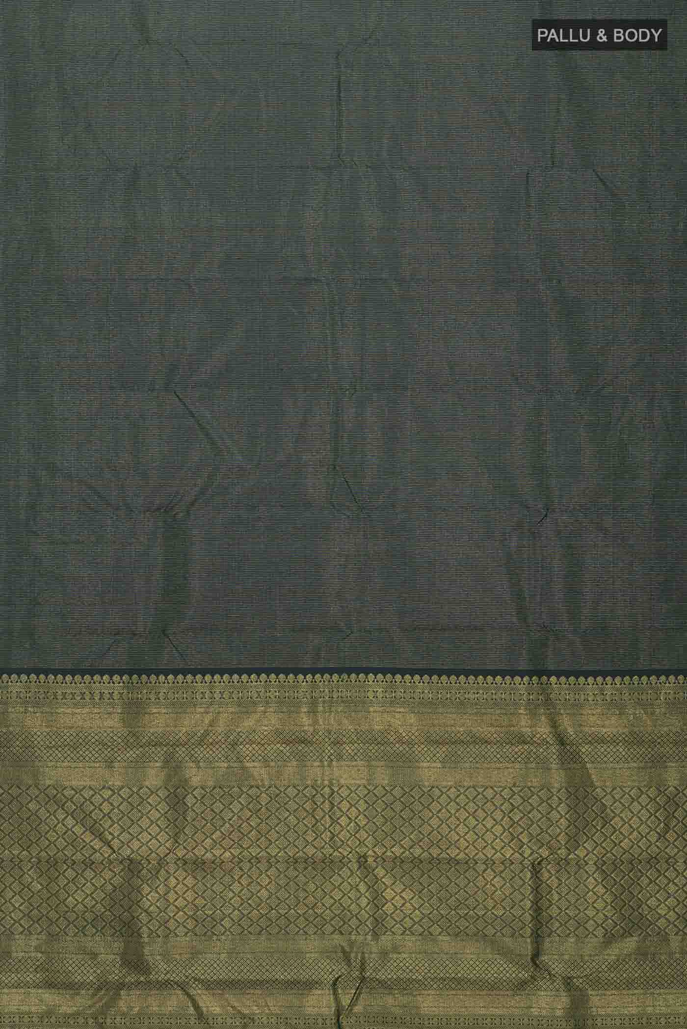 Green Kanchipuram Silk Saree - Image 6