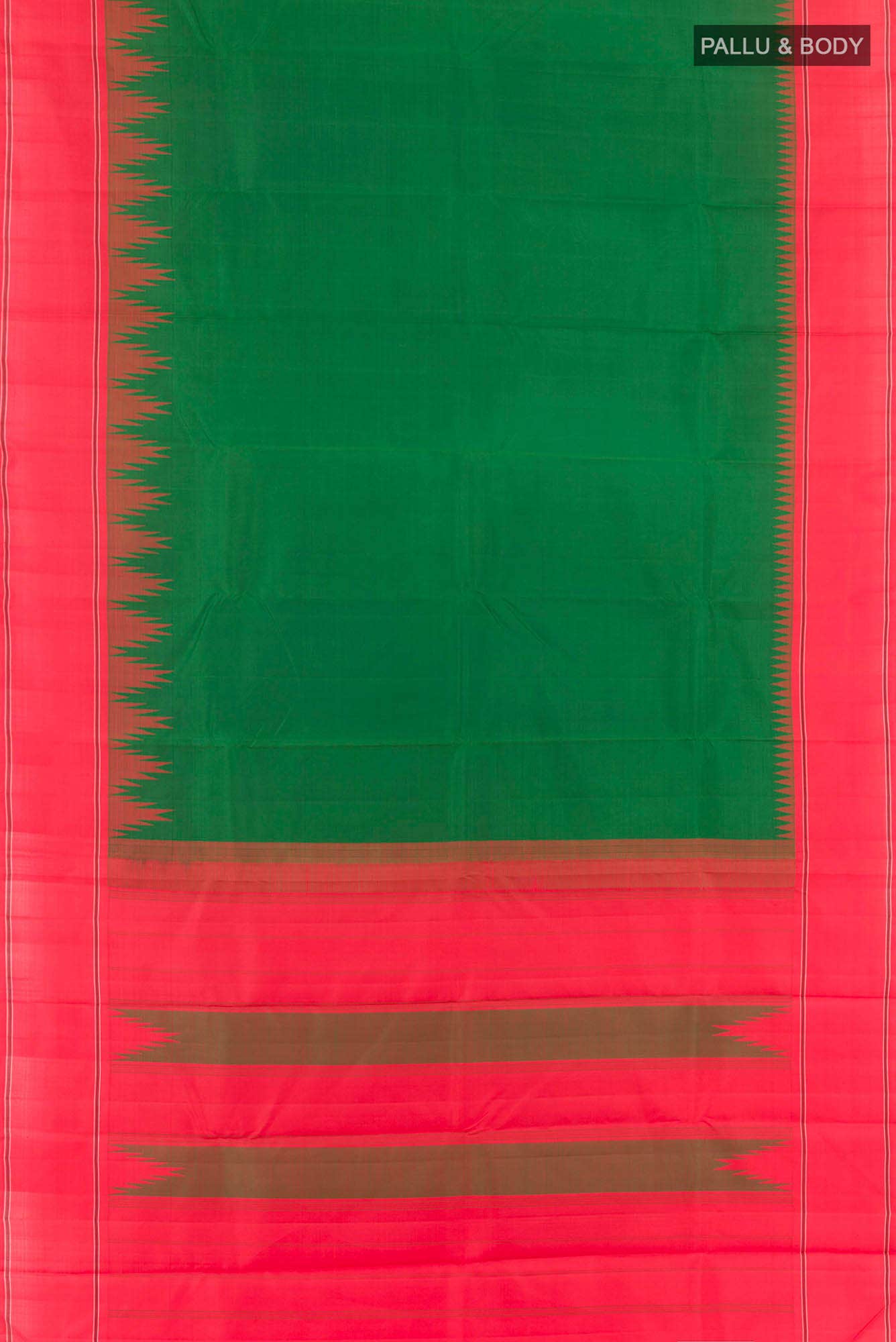 Green Kanchipuram Silk Saree - Image 4