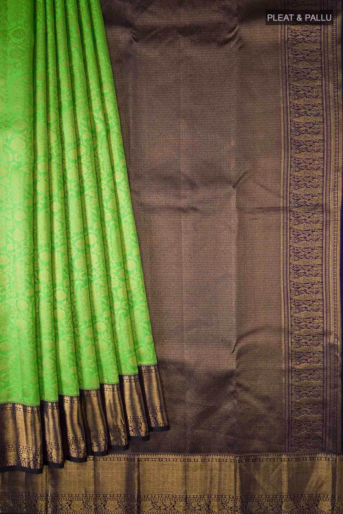 Green Kanchipuram Silk Saree - Image 2