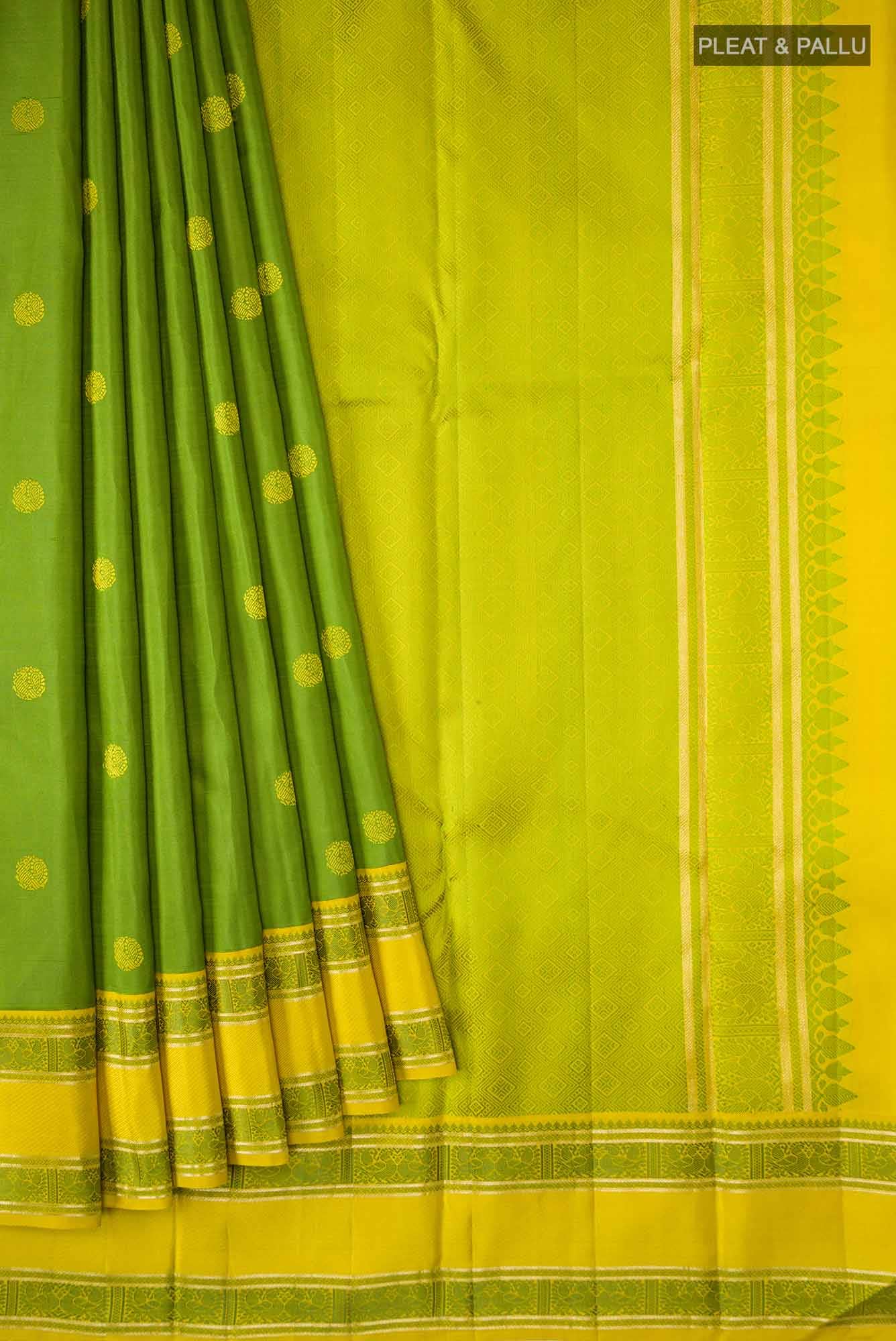 Green Kanjivaram Silk Saree - Image 2