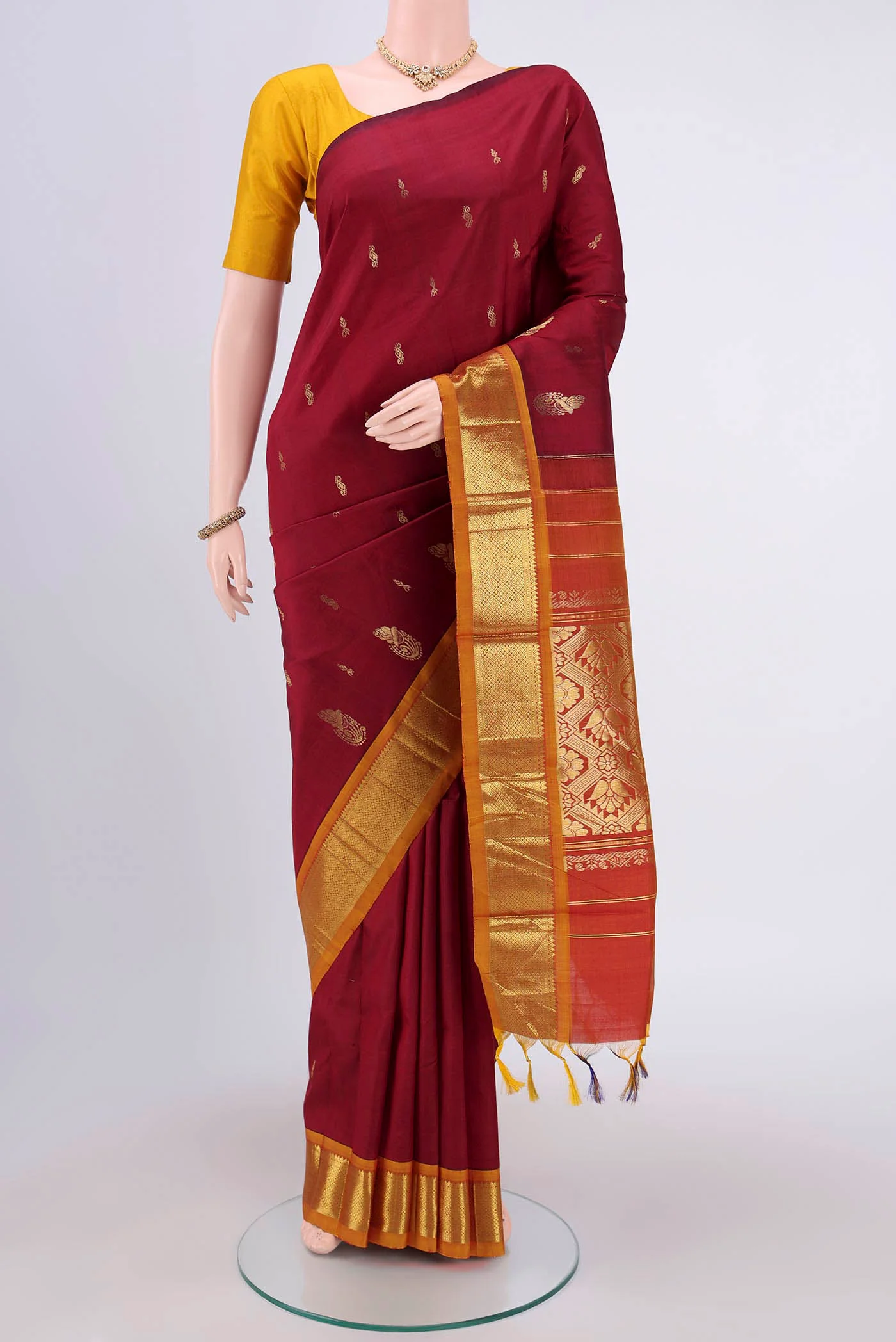 Maroon Kanjivaram Silk Saree