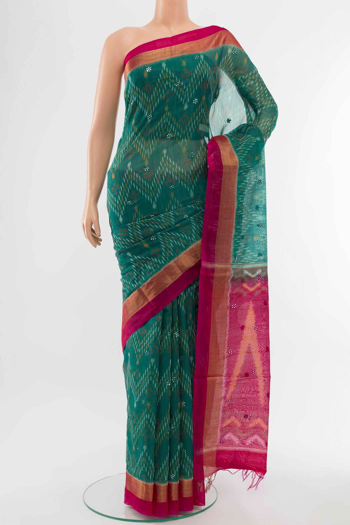 Green Kora Cotton Saree
