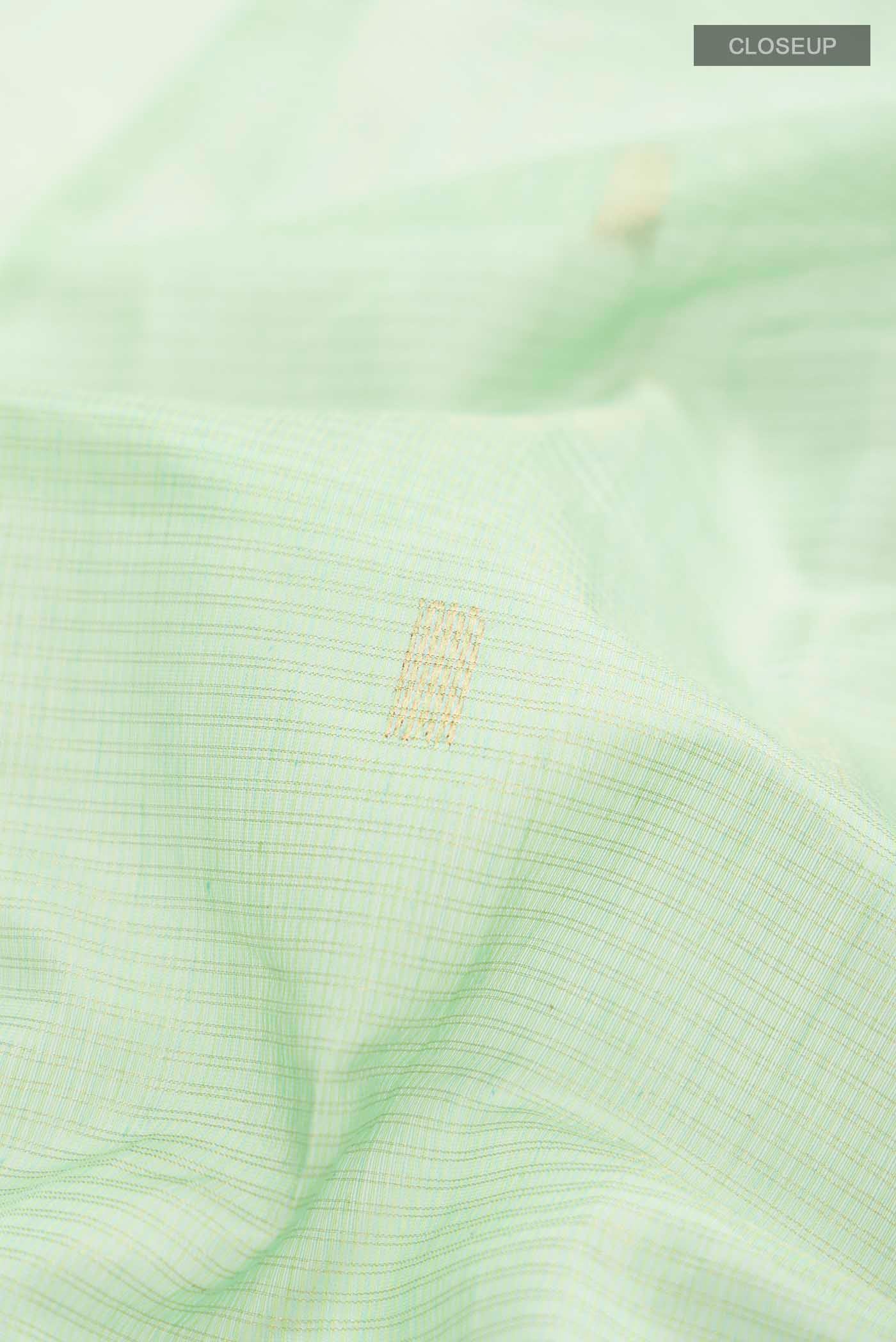 Green Maheshwari Silk Cotton Saree - Image 2