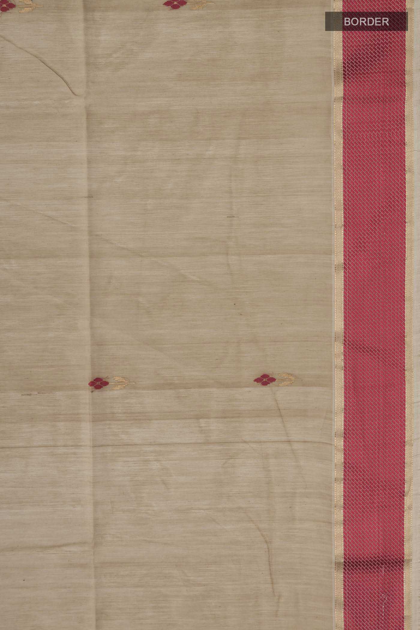 Green Maheshwari Silk Cotton Saree - Image 3