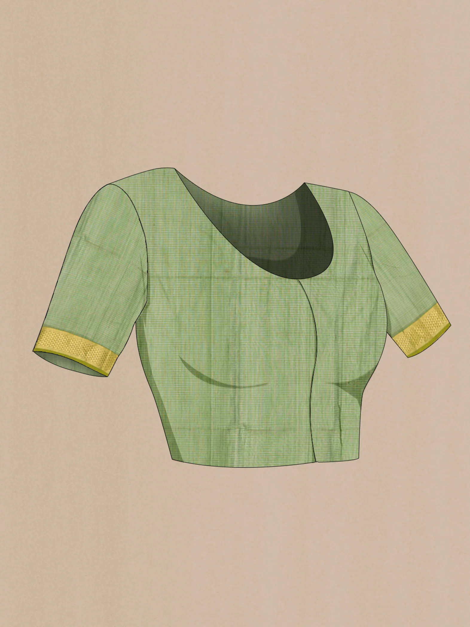 Green Maheshwari Silk Saree - Image 2