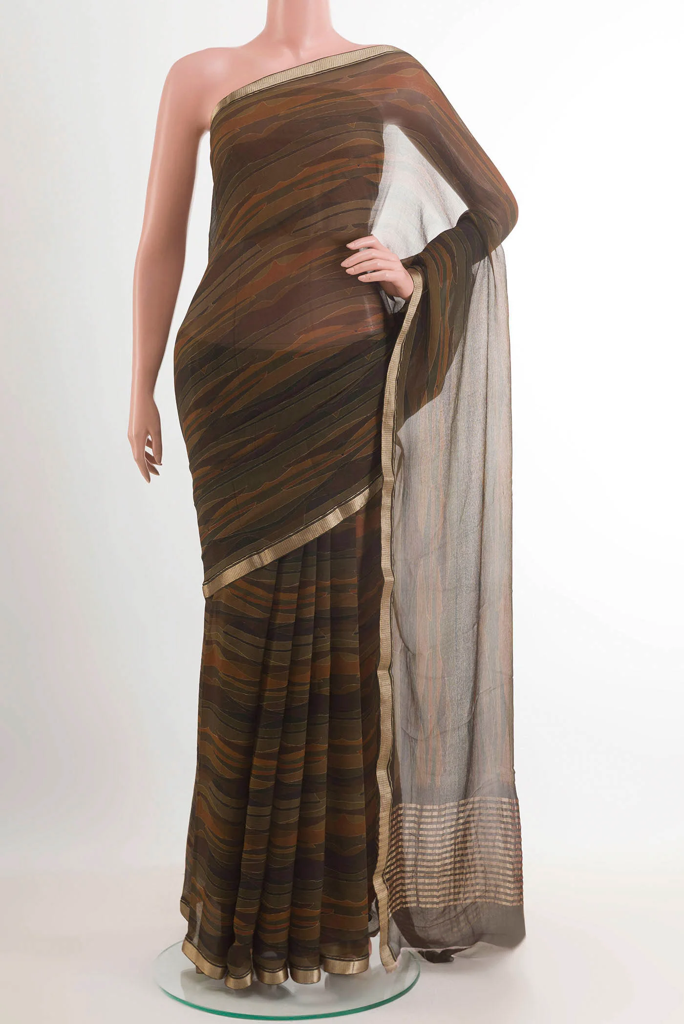 Green Mysore Chiffon Saree