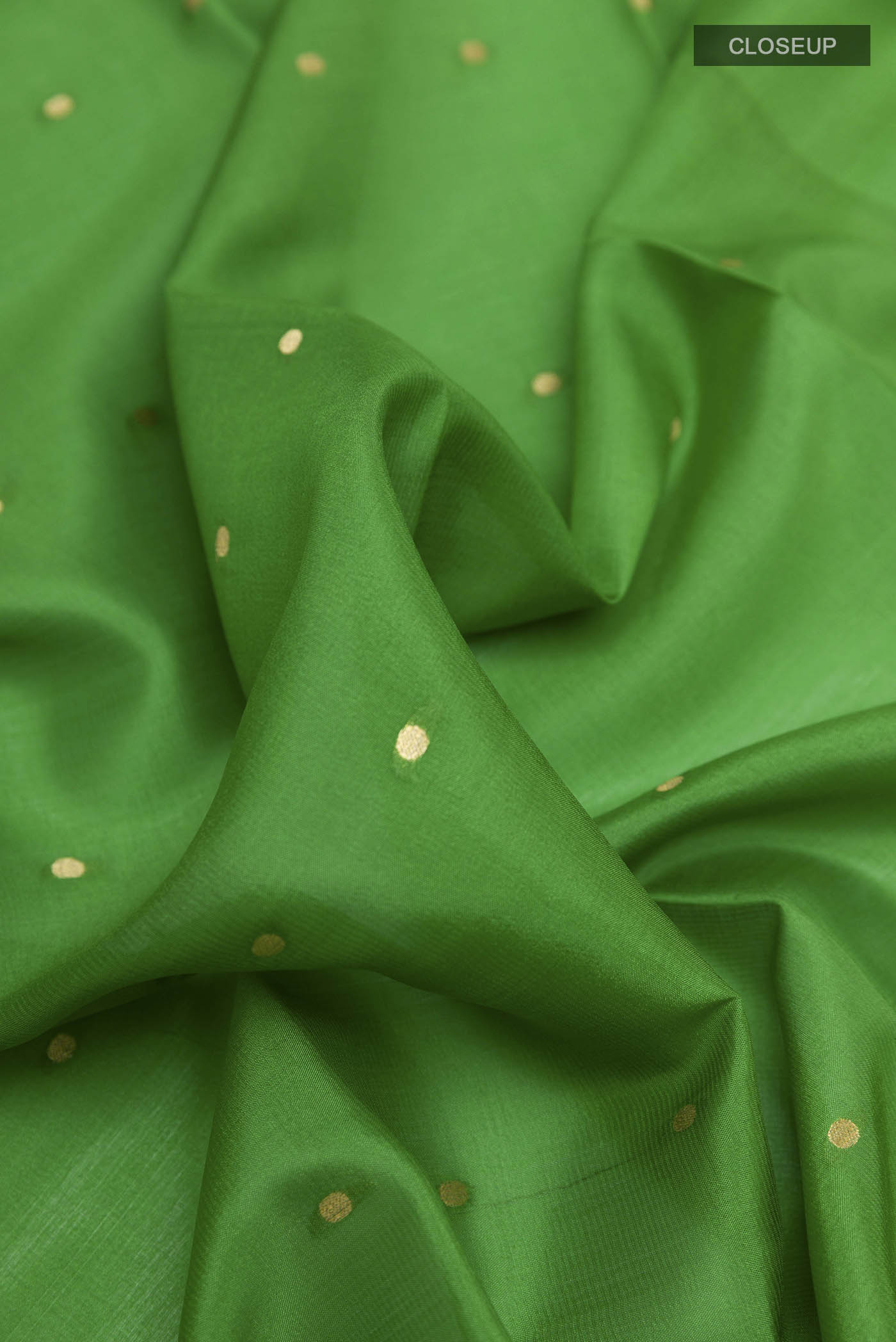 Green Mysore Crepe Saree - Image 2