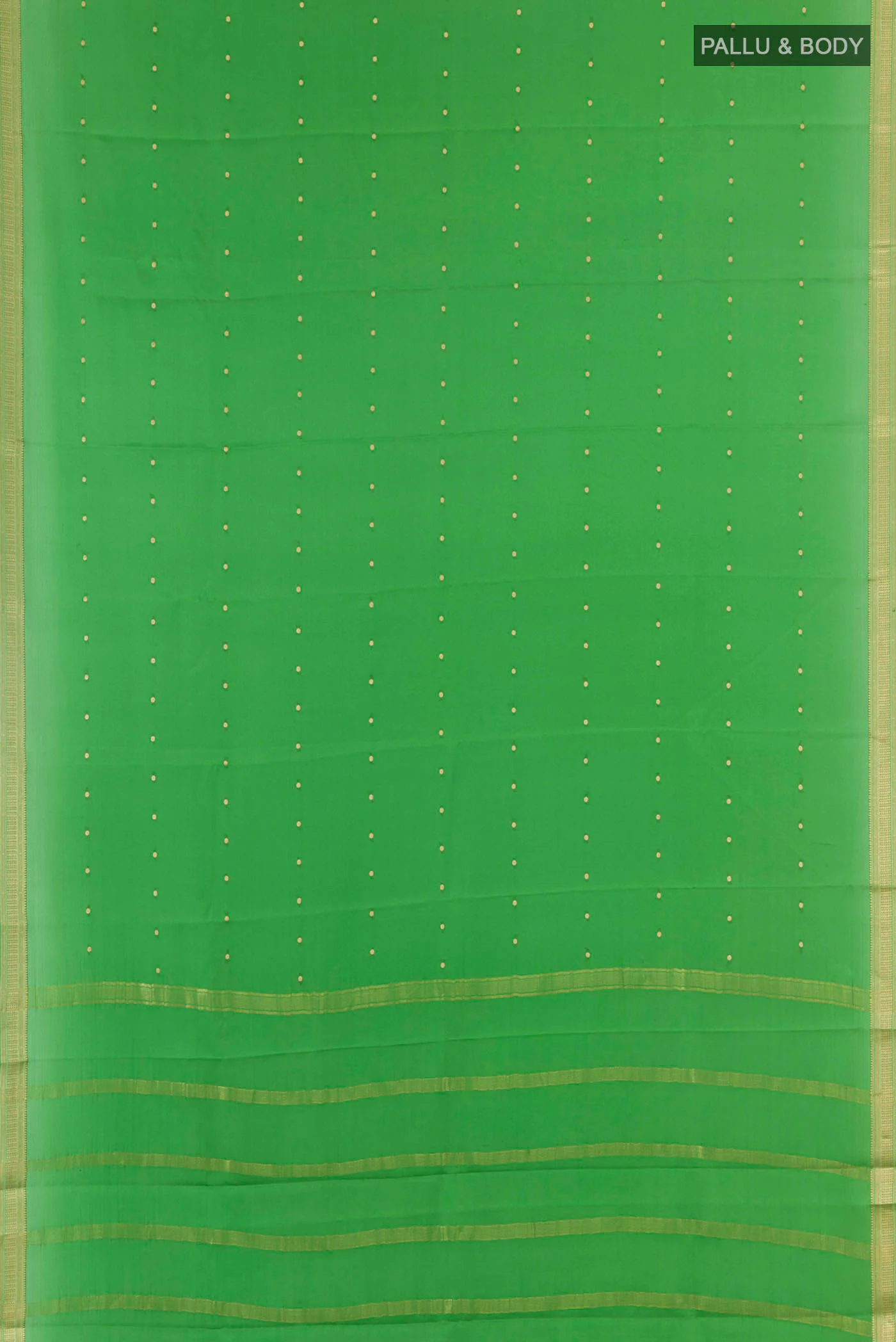 Green Mysore Crepe Saree - Image 5