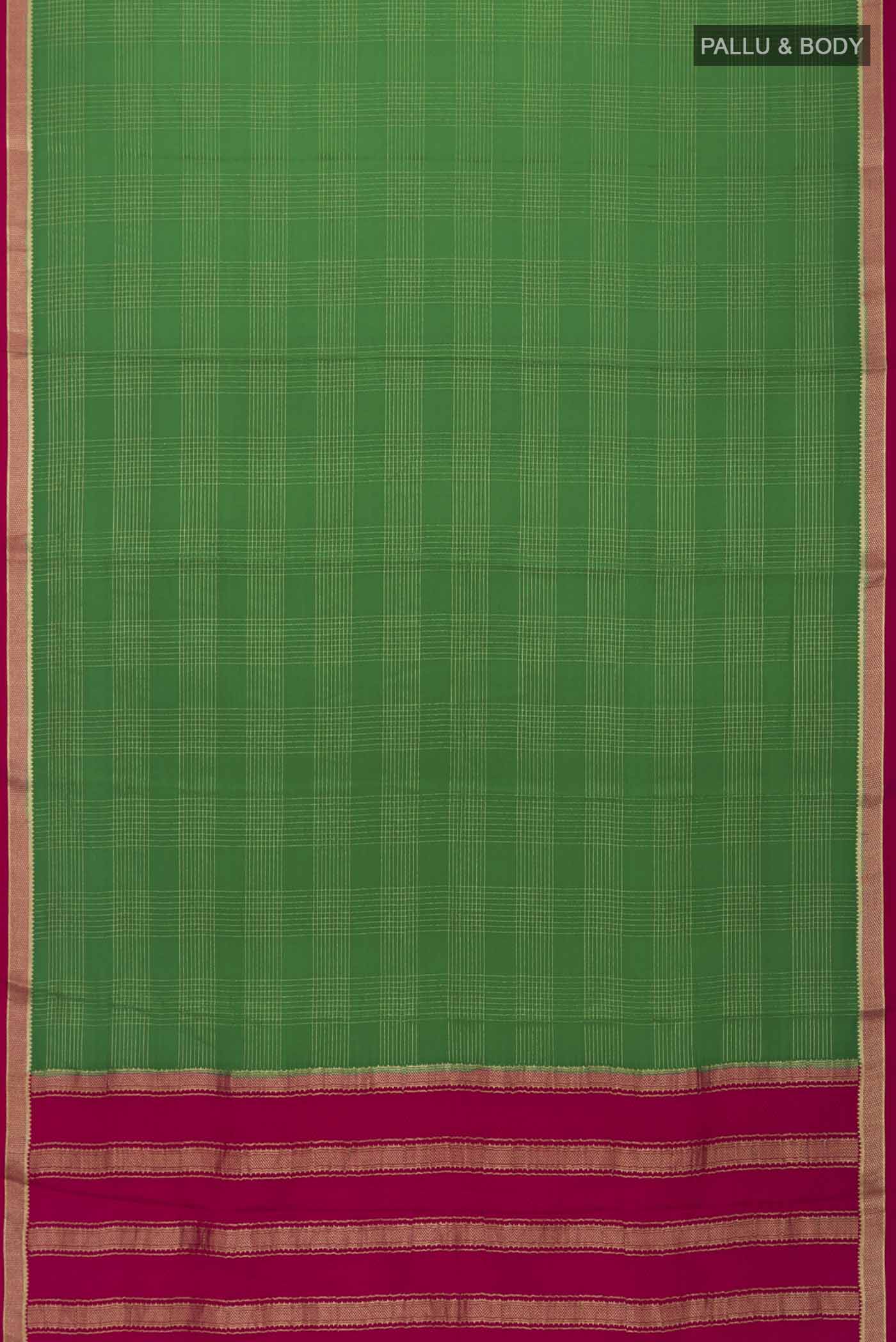 Green Mysore Crepe Saree - Image 5