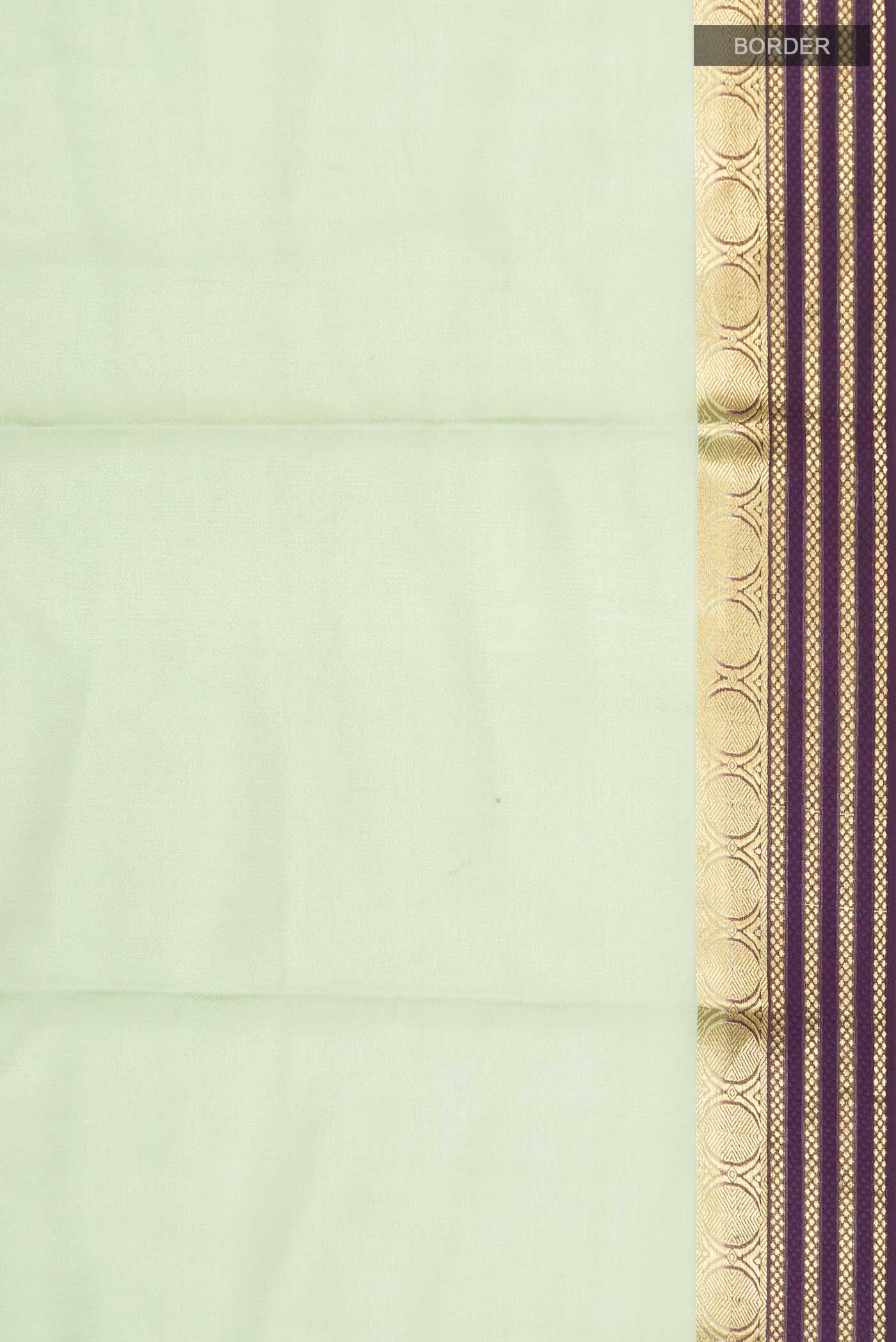 Green Mysore Crepe Saree - Image 3