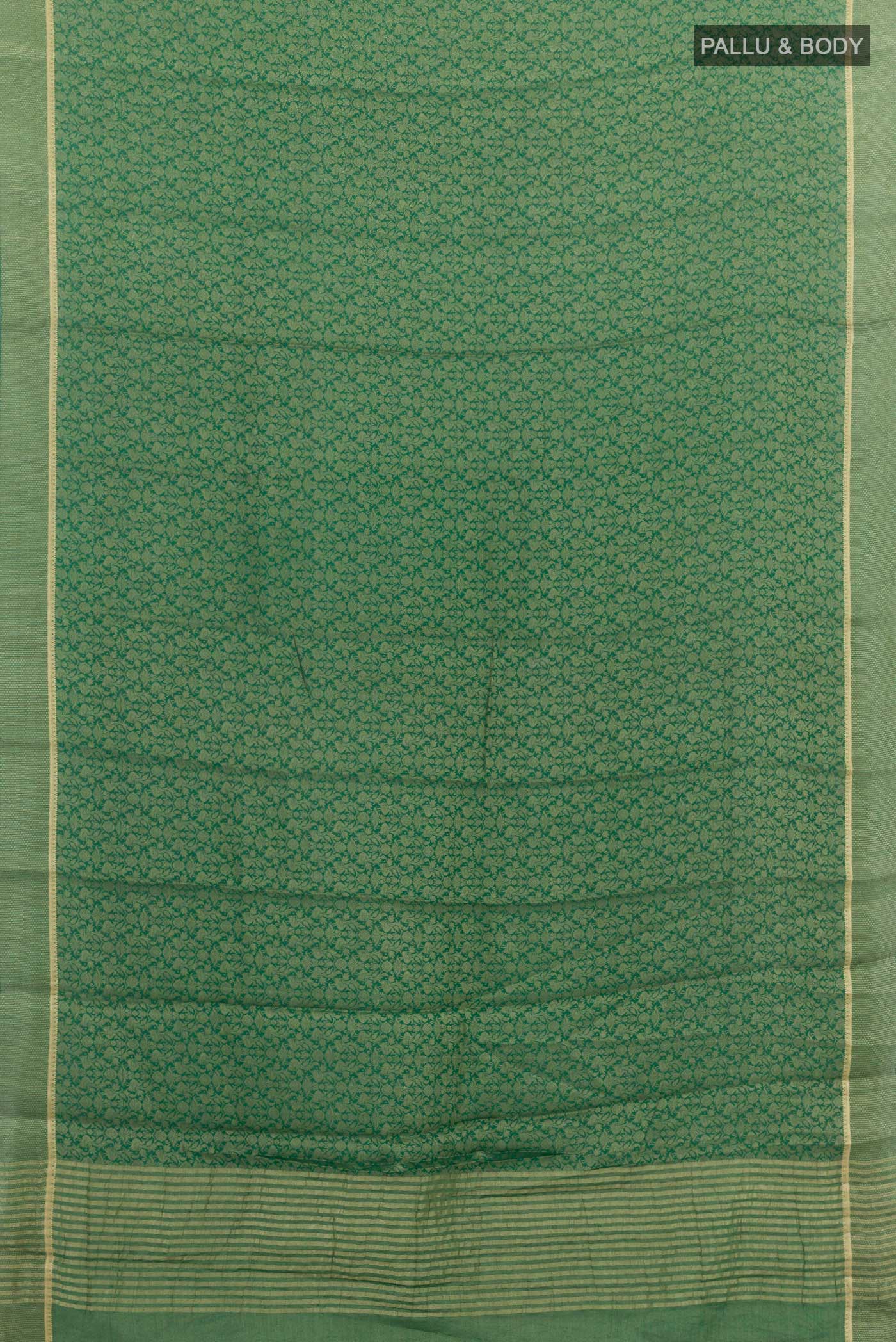 Green Mysore Georgette Saree - Image 4