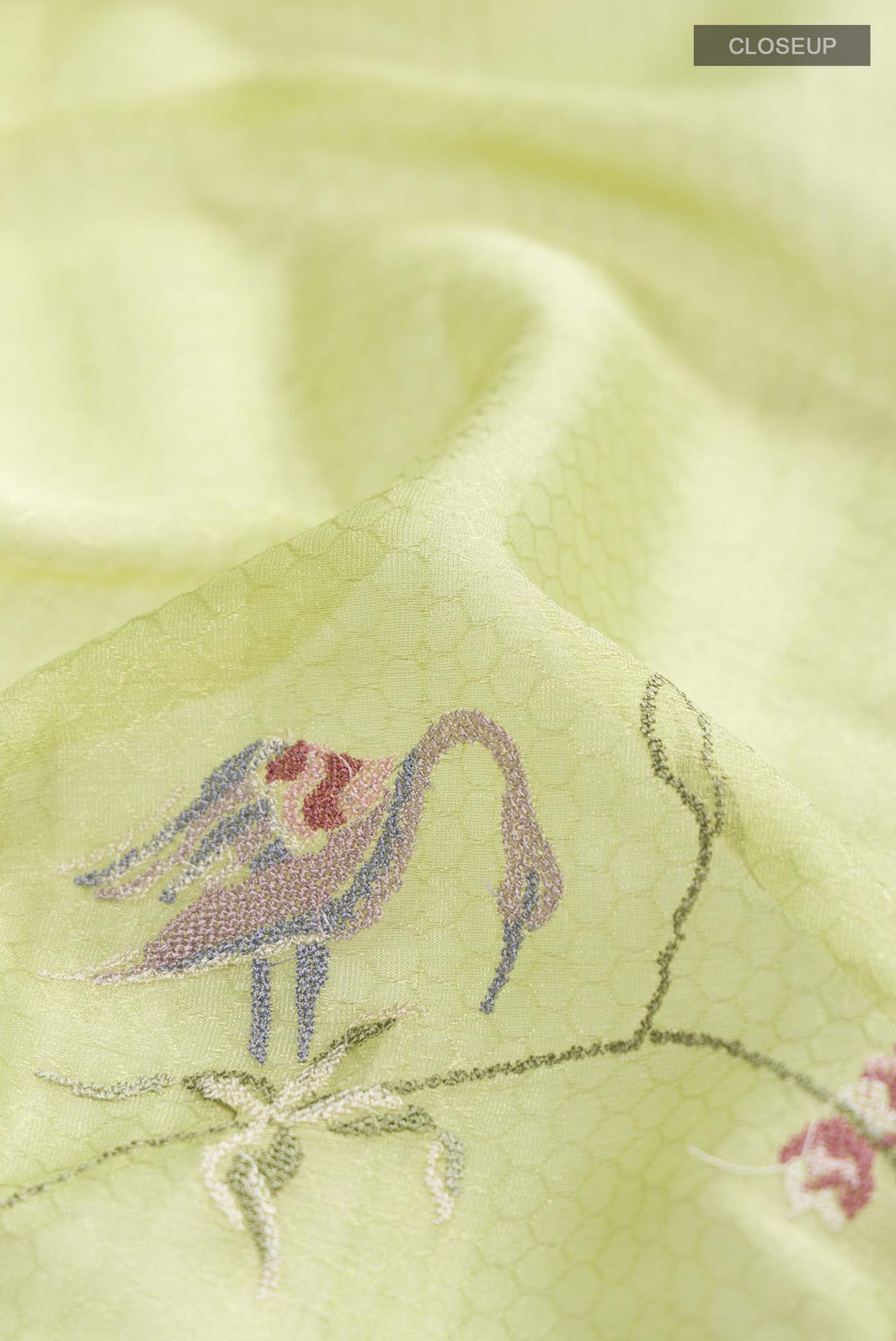 Green Mysore Georgette Saree - Image 2