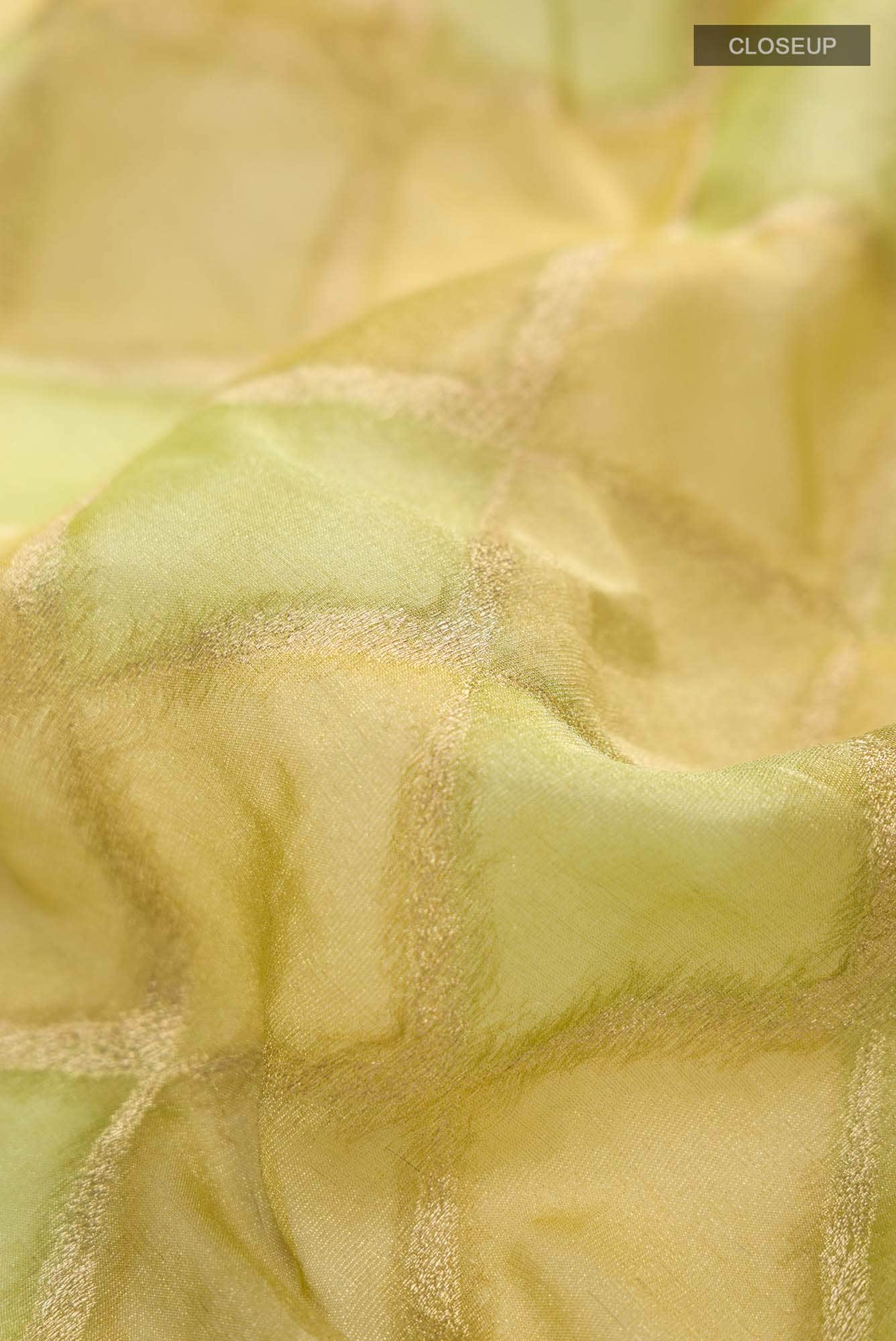 Green Mysore Georgette Saree - Image 3