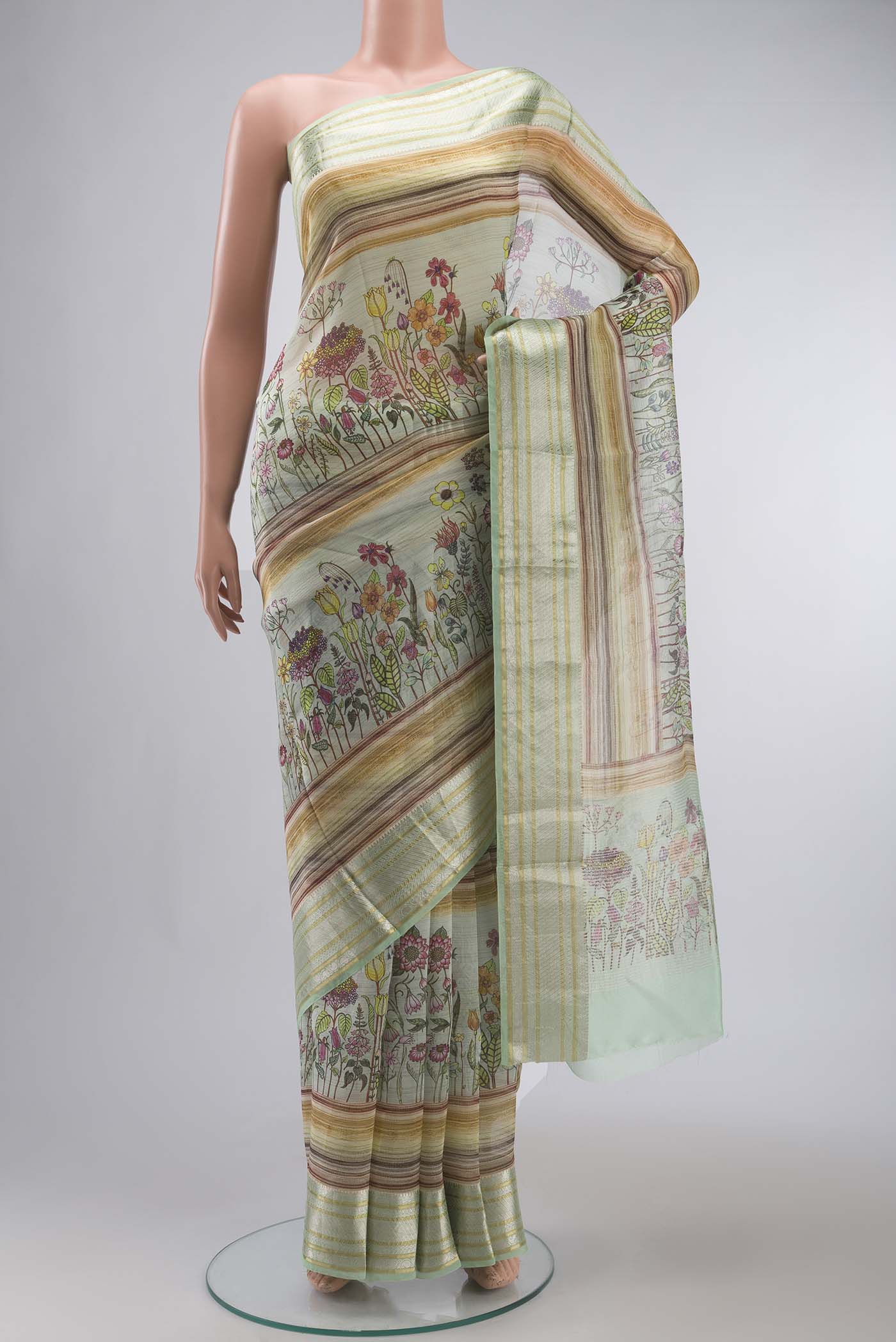 Green Organza Silk Saree