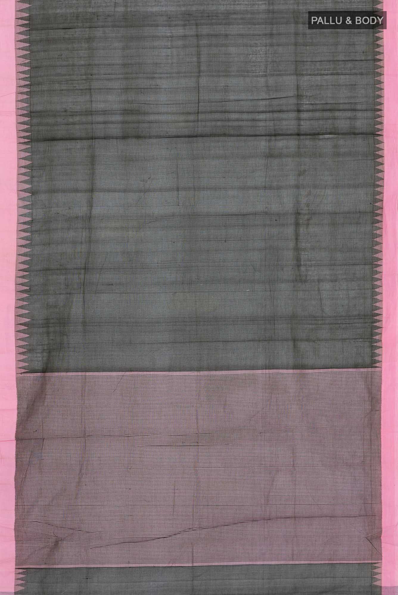 Green Orissa Cotton Saree - Image 5