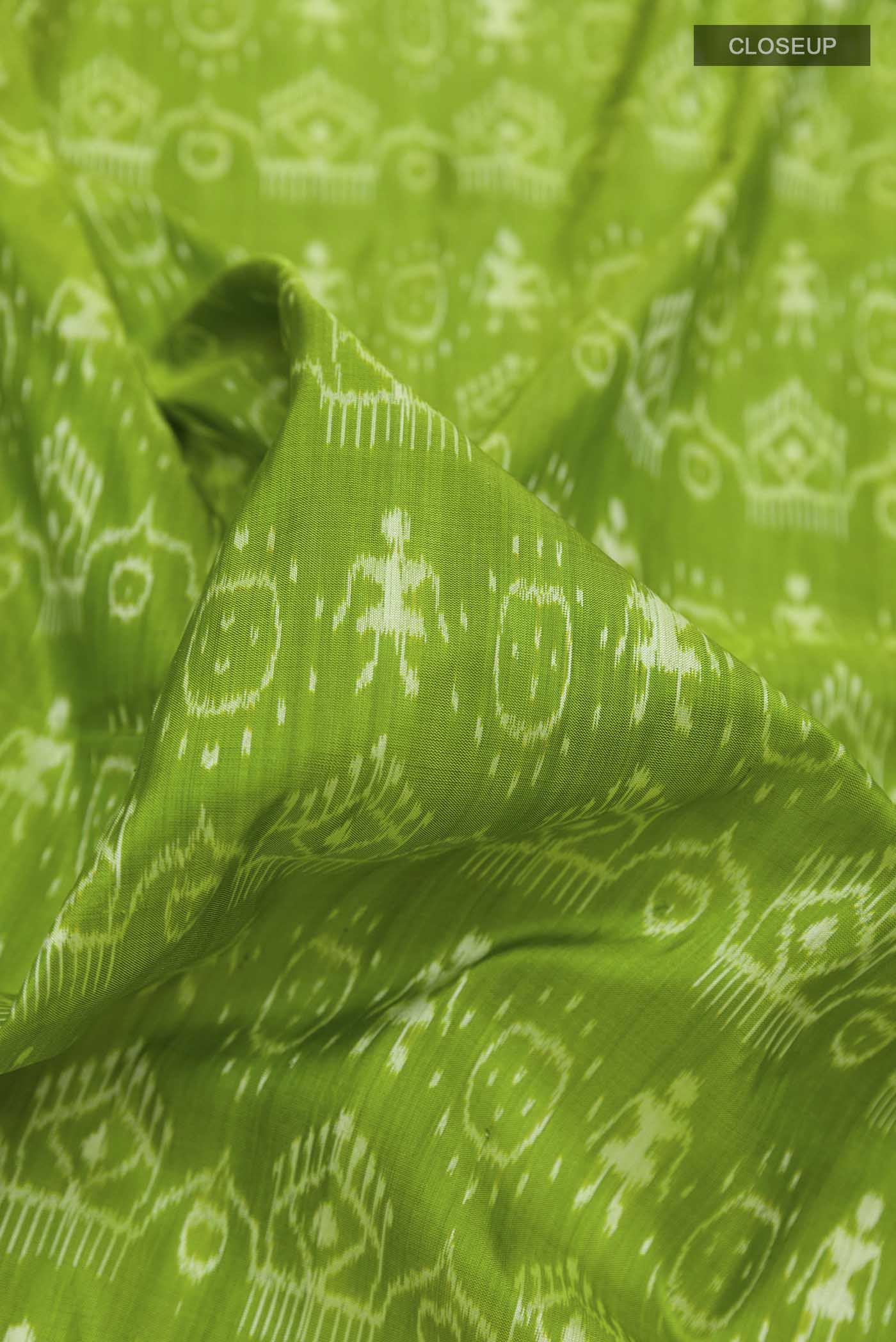 Green Orissa Silk Saree - Image 2