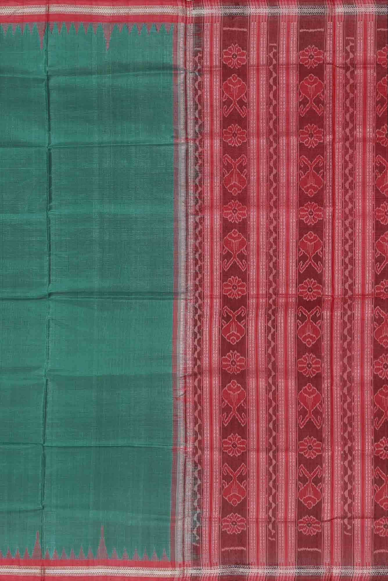Green Orissa Silk Saree - Image 10