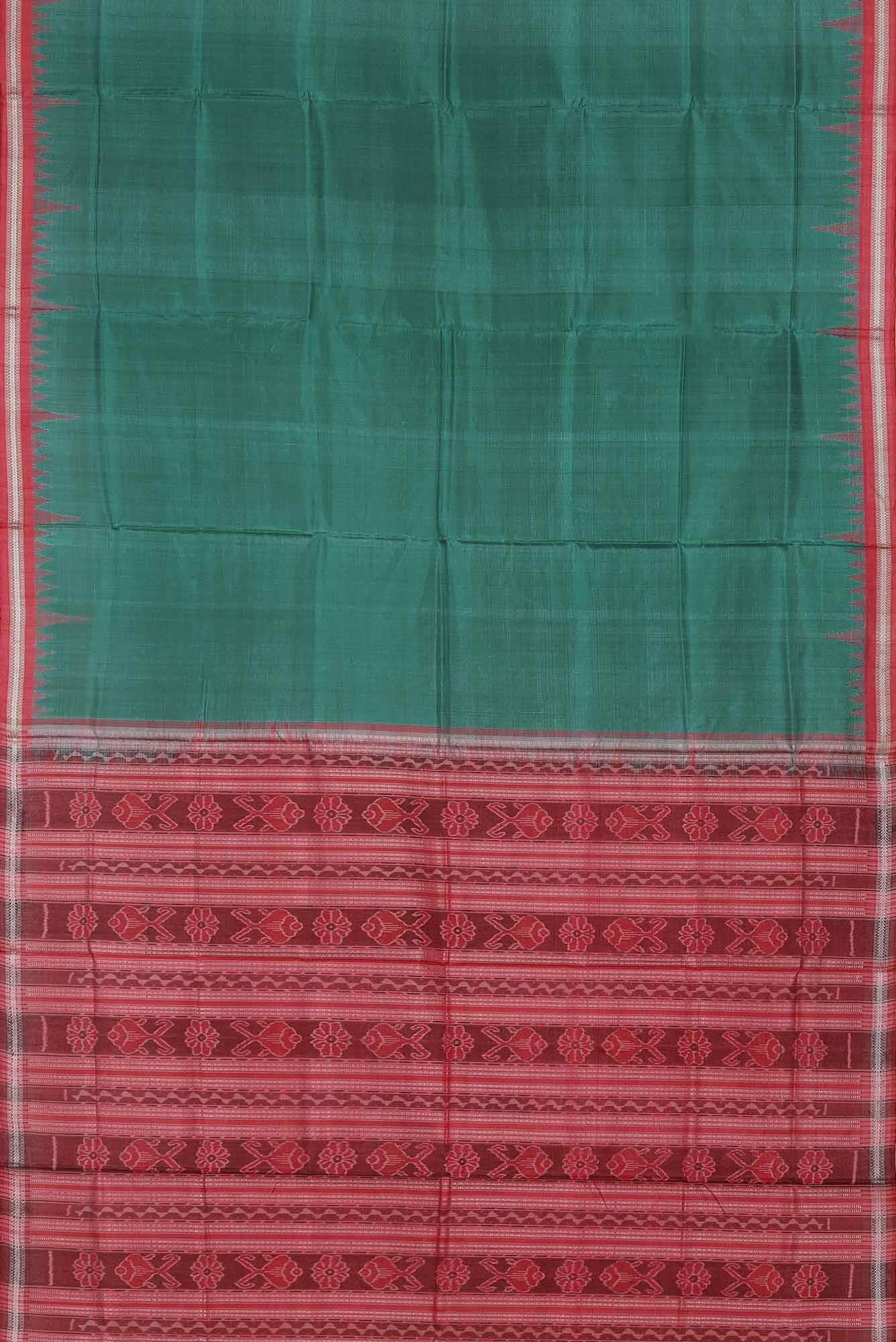 Green Orissa Silk Saree - Image 3