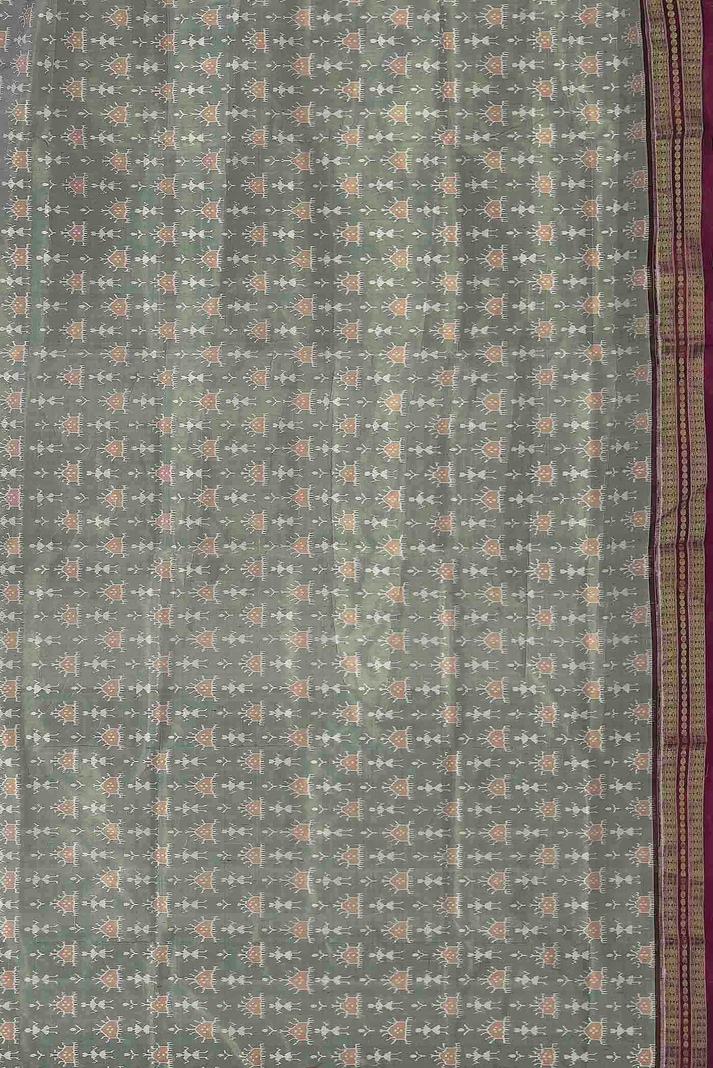 Green Orissa Silk Saree - Image 7