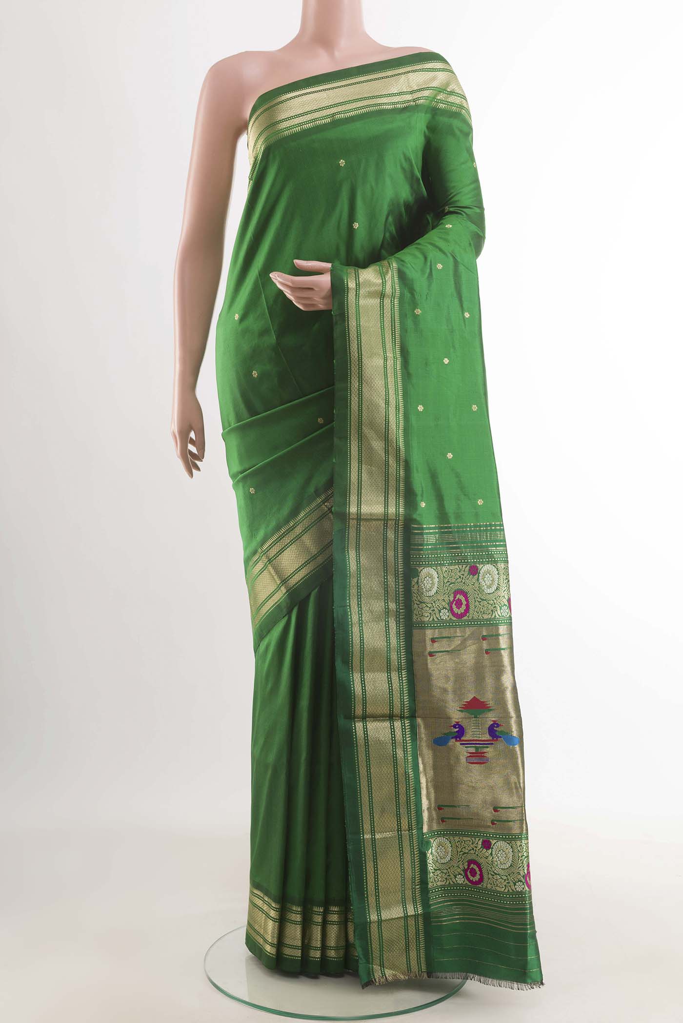 Green Paithani Silk Saree