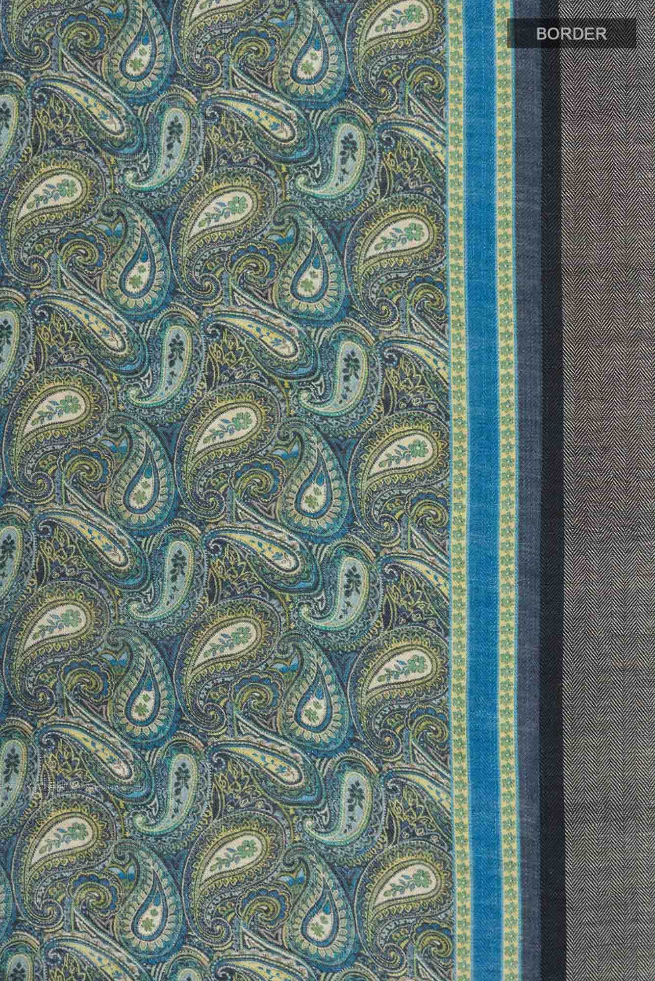 Green Pashmina Silk Saree - Image 4