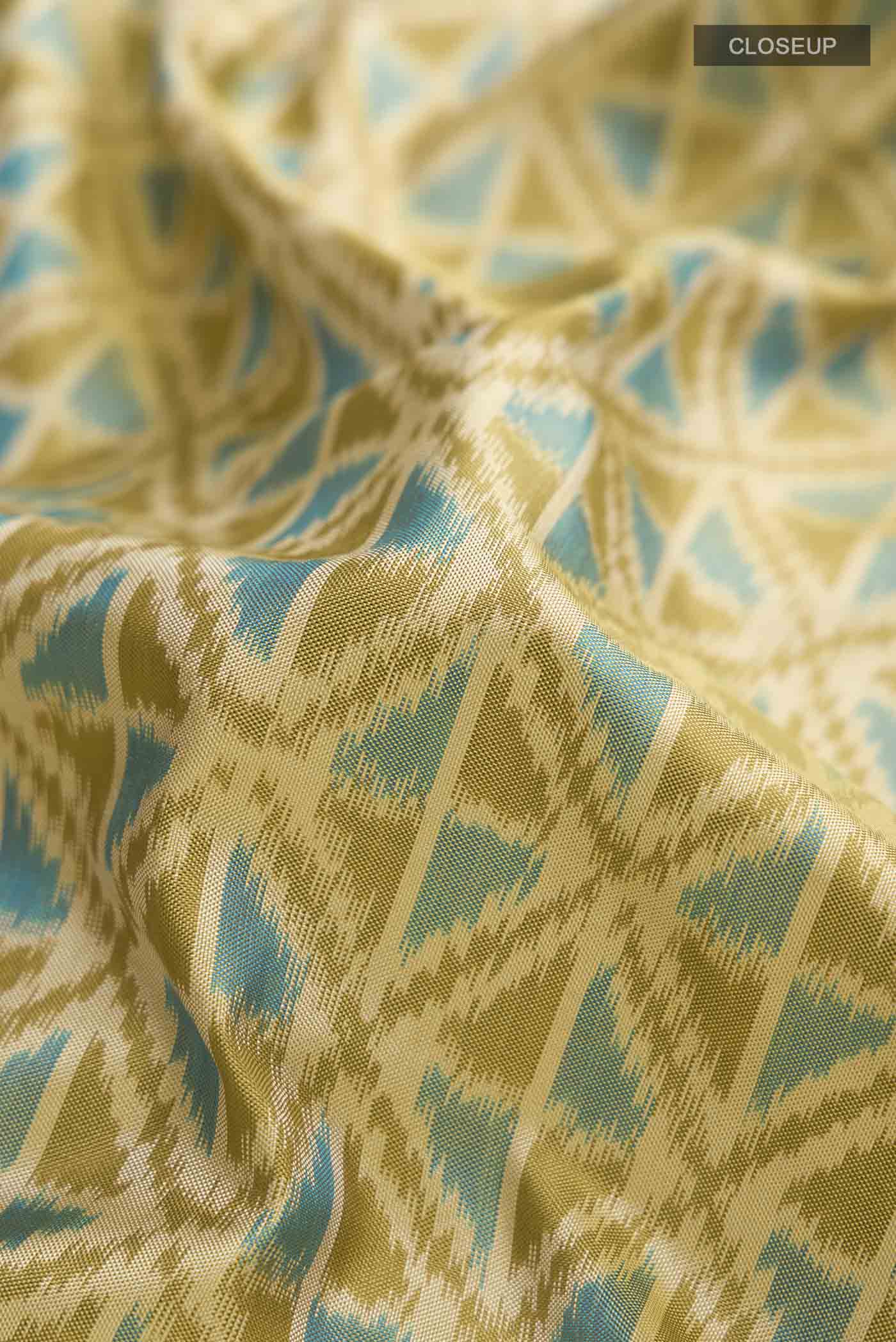 Green Pochampally Silk Saree - Image 2