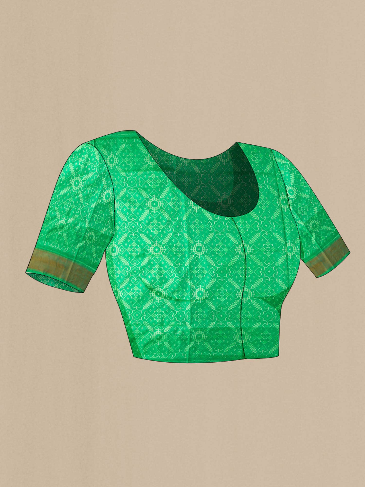 Green Pochampally Silk Saree - Image 12