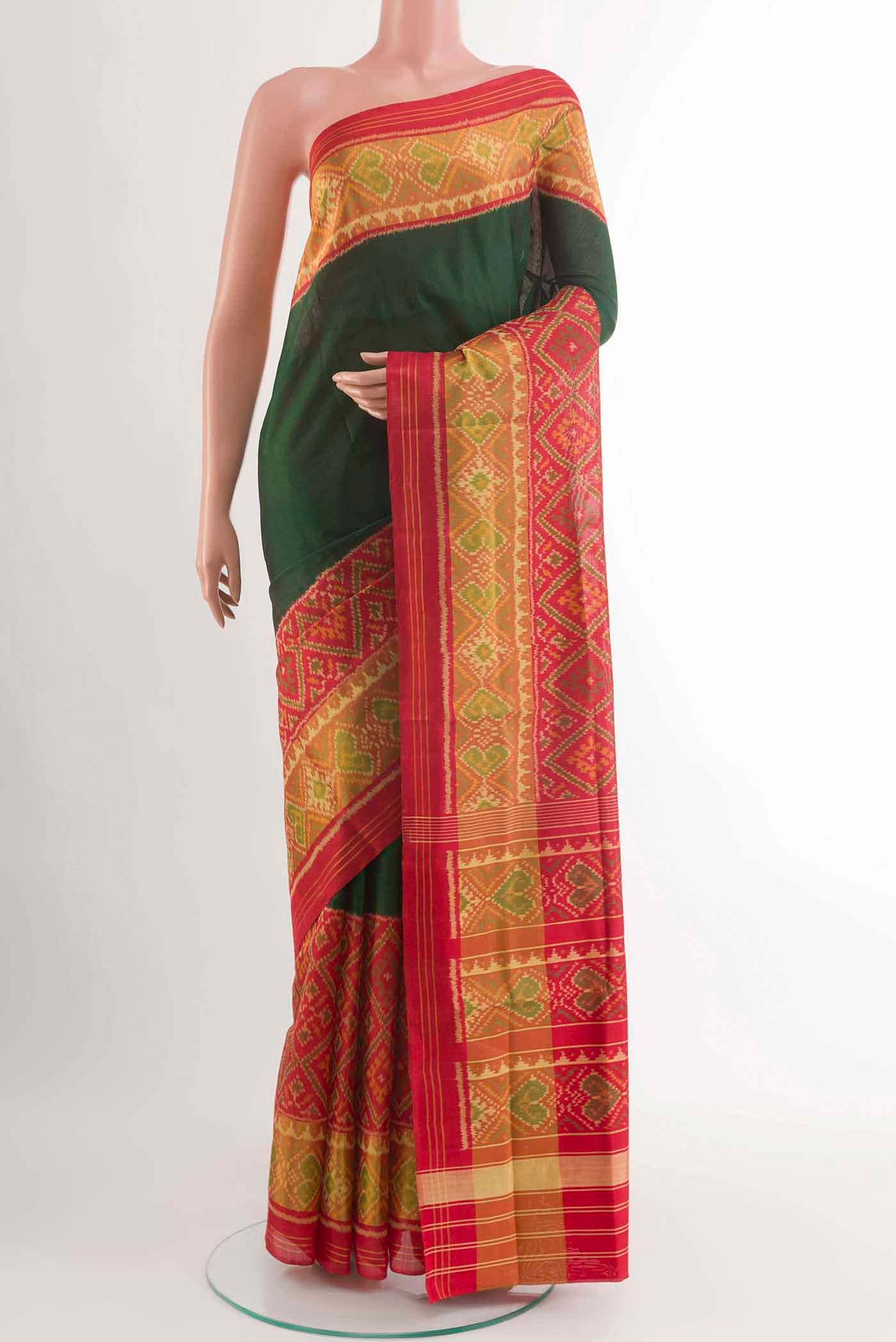 Green Rajkot Patola Silk Saree
