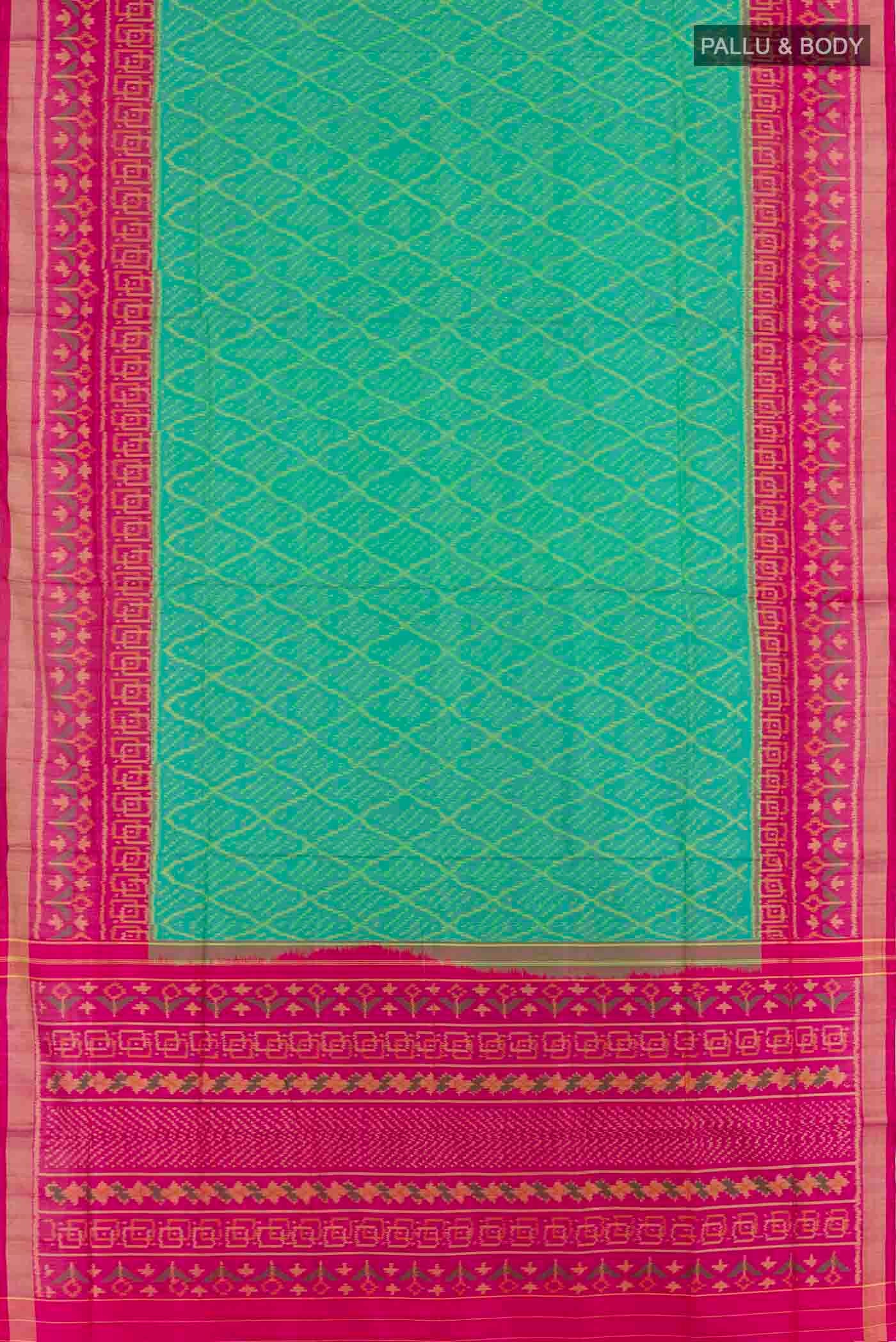 Green Rajkot Patola Silk Saree - Image 3