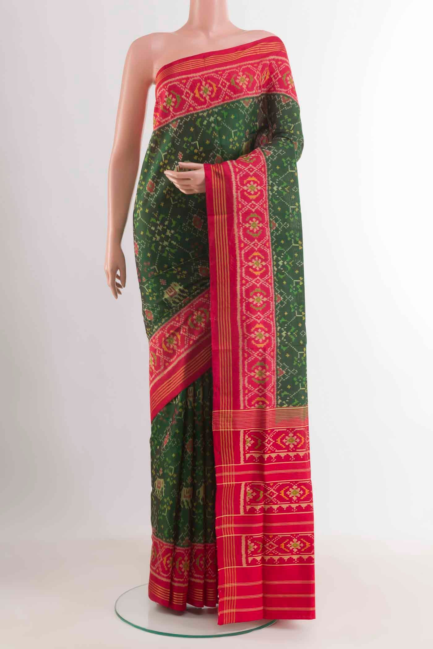 Green Rajkot Patola Silk Saree