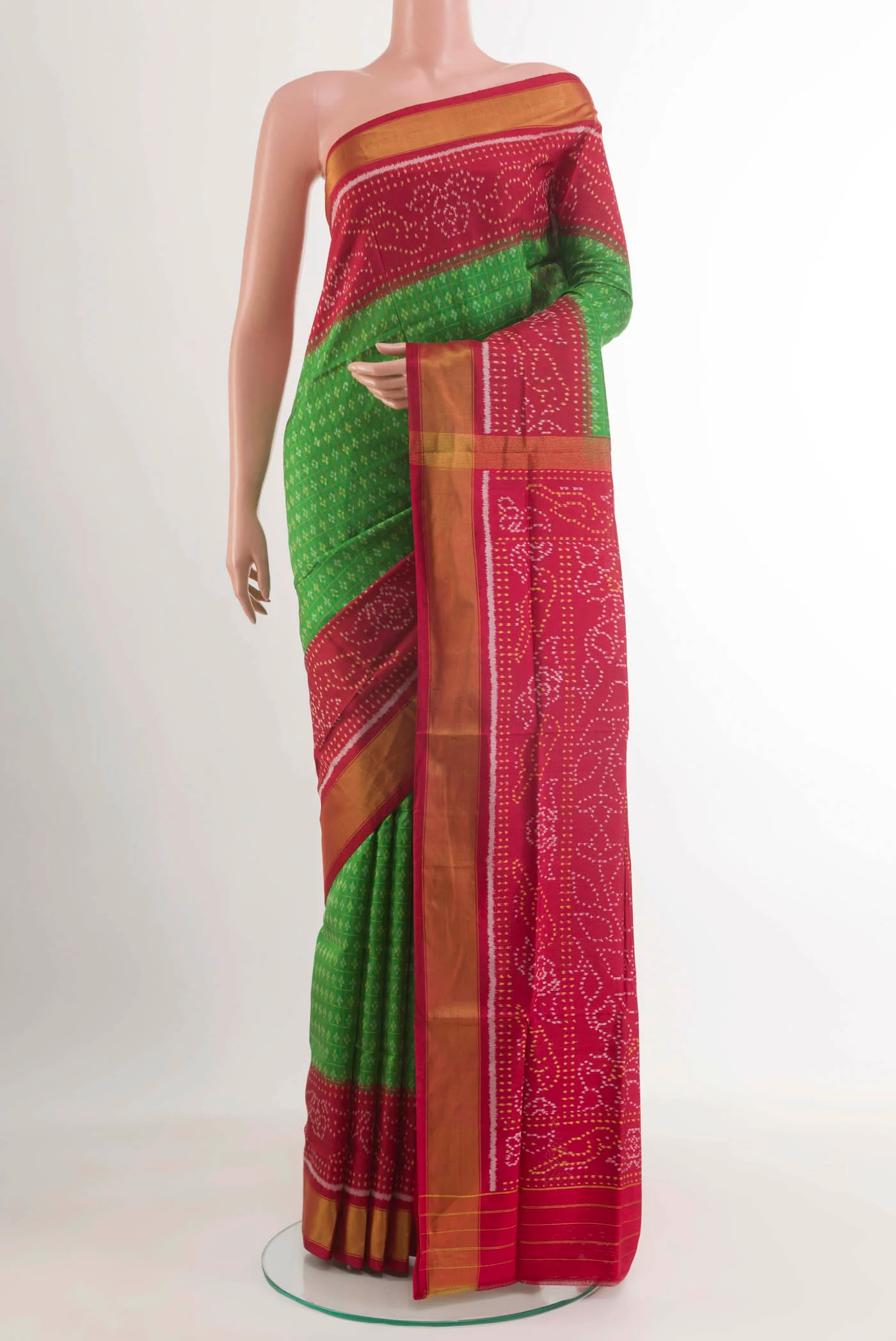 Green Rajkot Patola Silk Saree