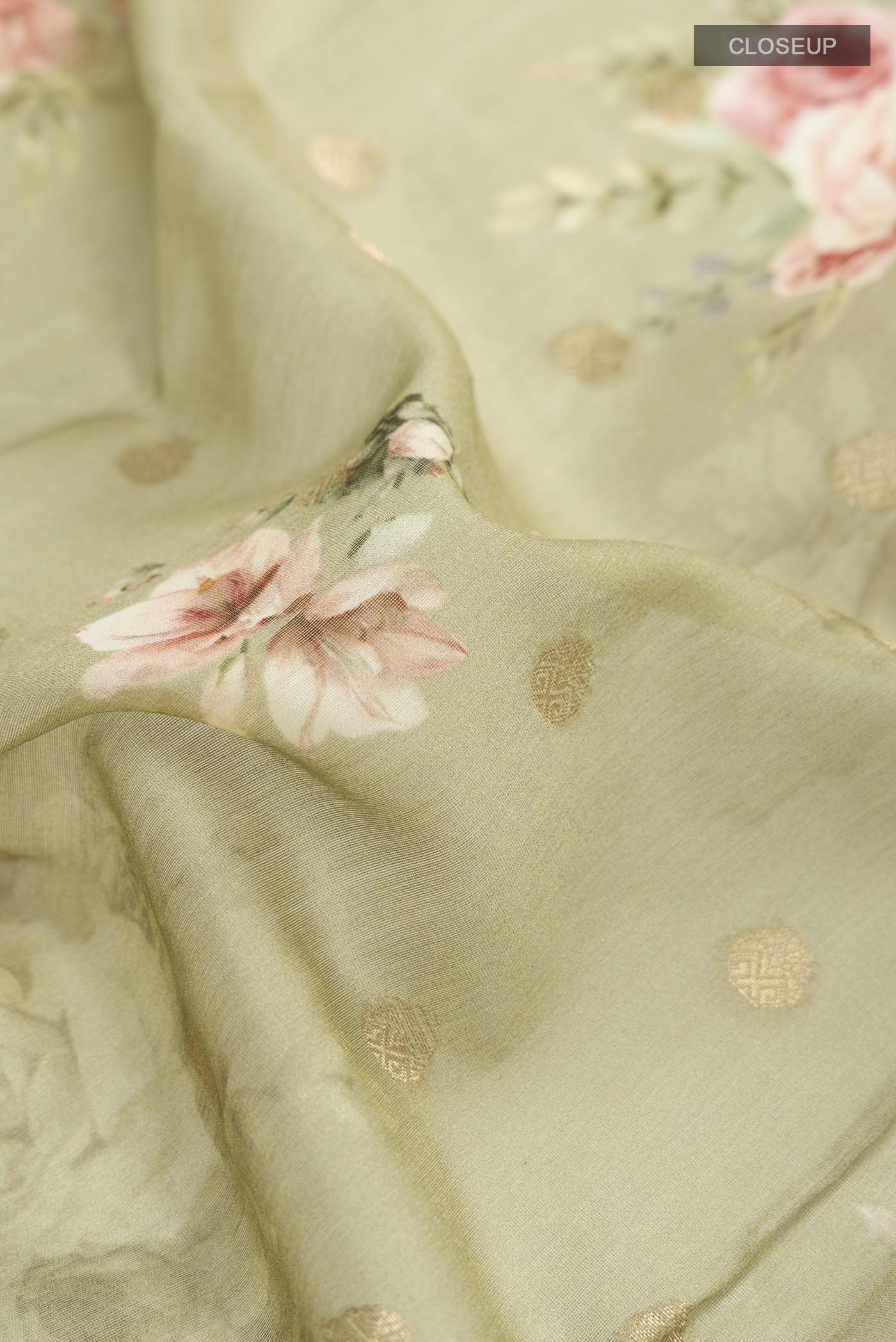Green Silk Cotton Saree - Image 2