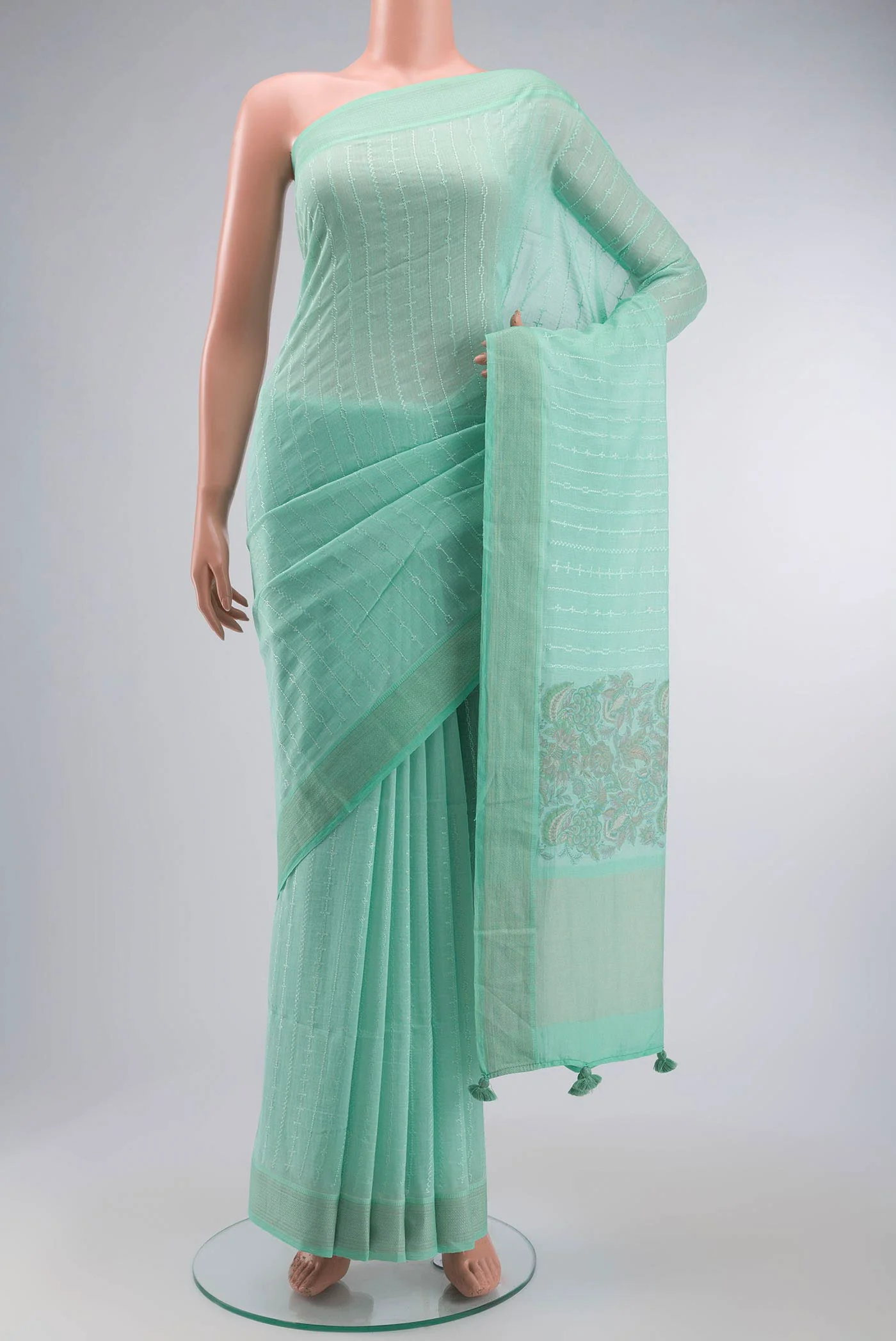 Green Silk Cotton Saree