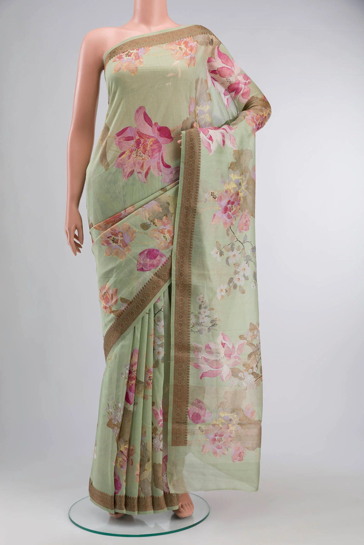 Green Silk Cotton Saree