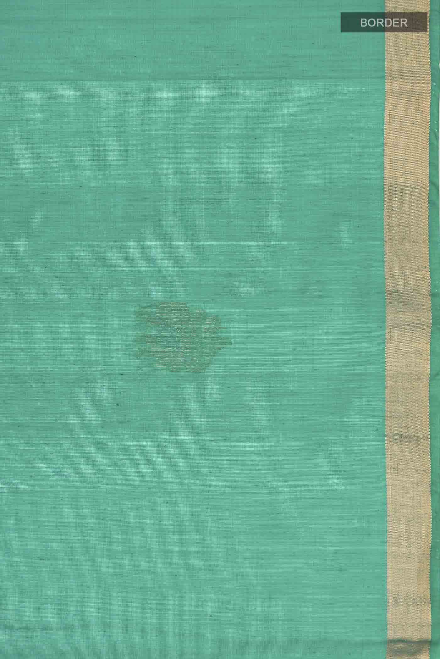 Green Silk Cotton Saree - Image 3