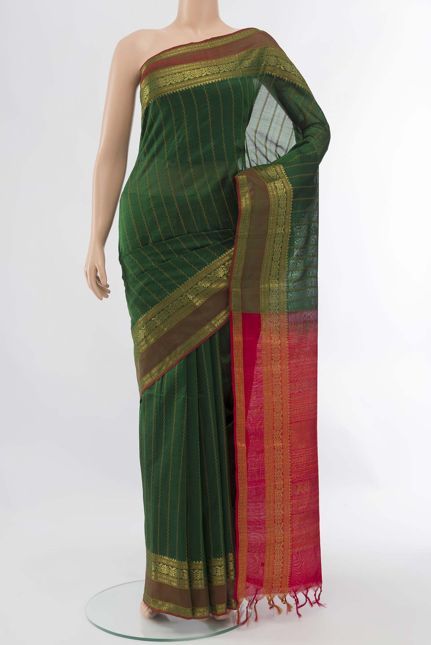 Green Silk Cotton Saree