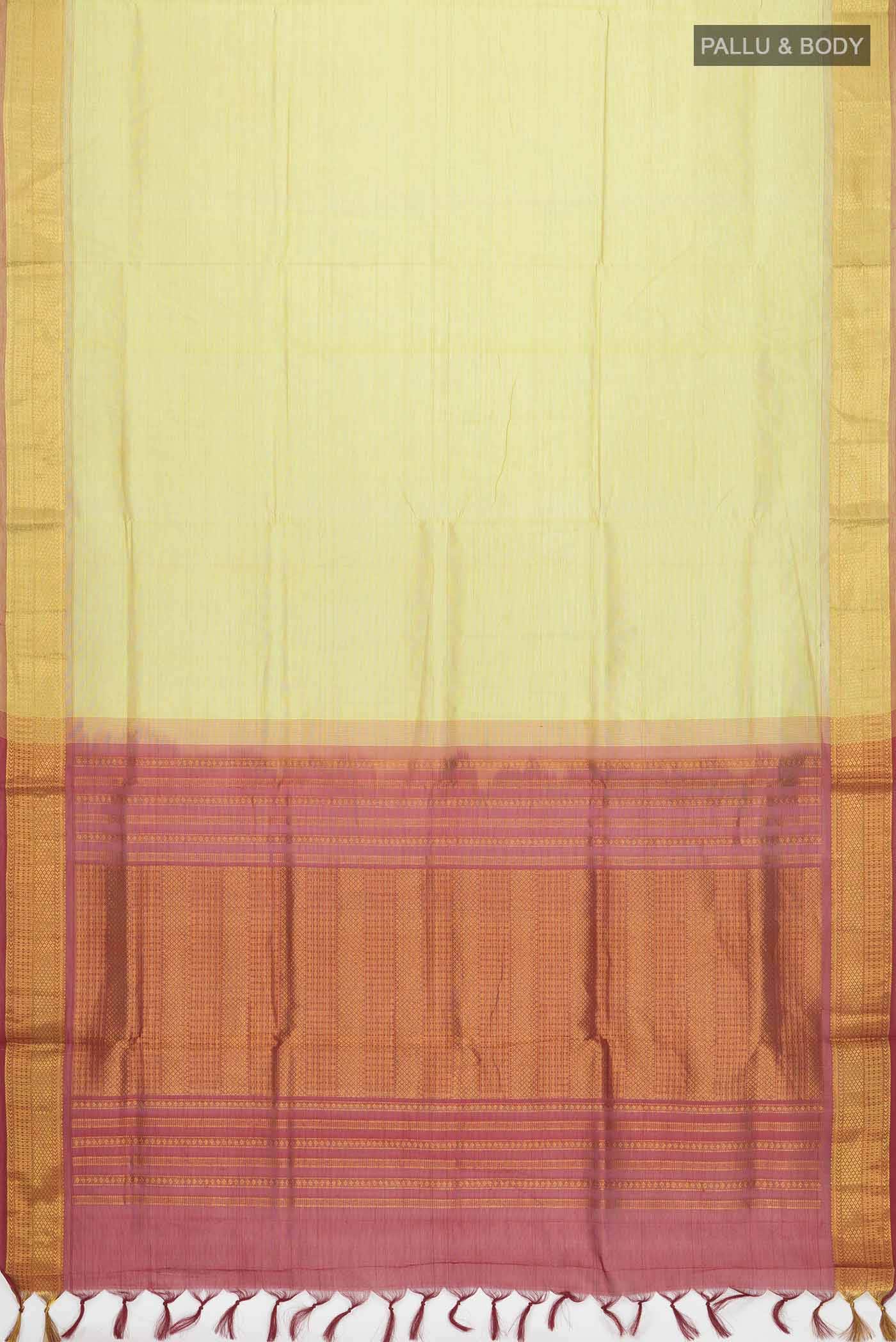 Green Silk Cotton Saree - Image 2