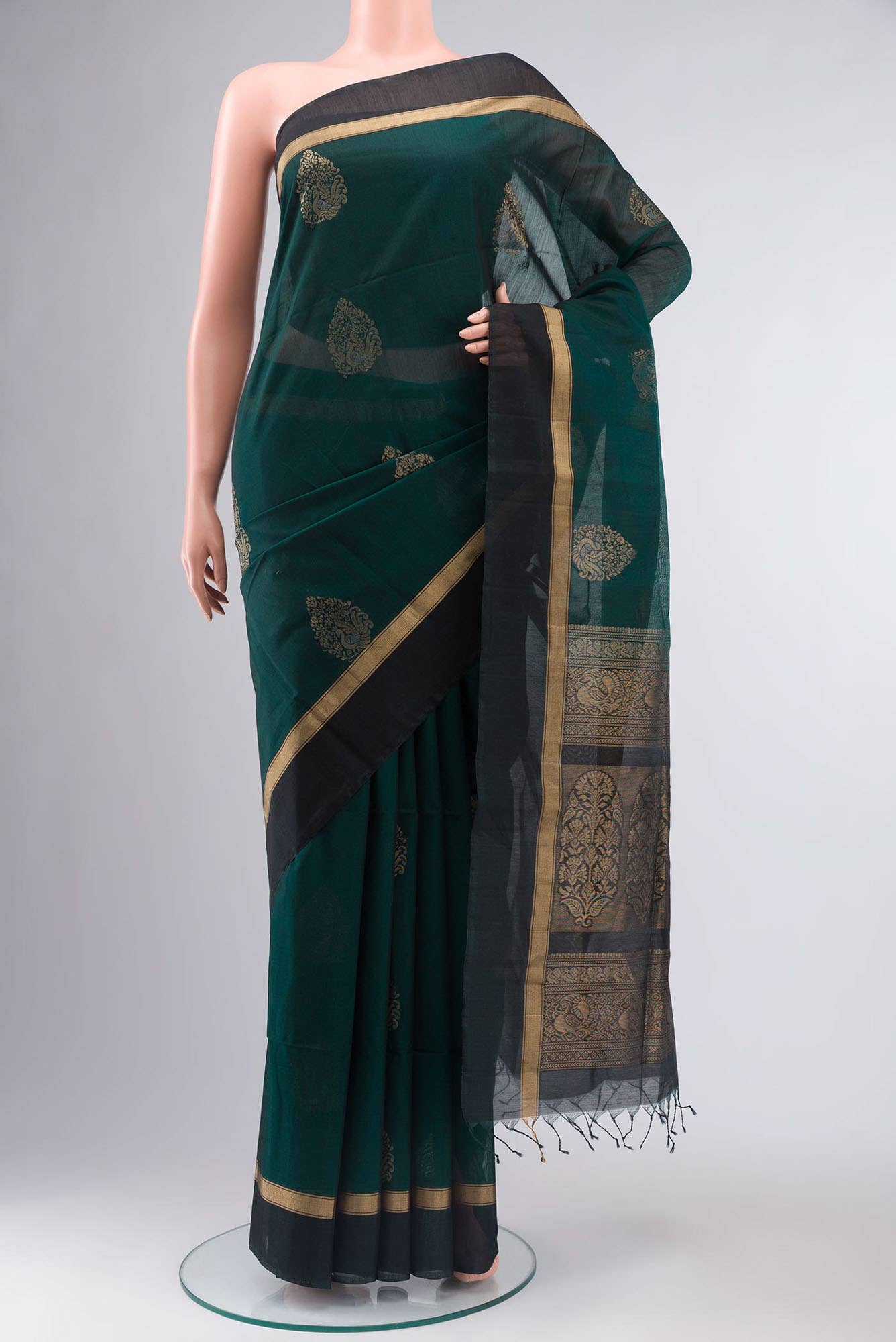Green Silk Cotton Saree