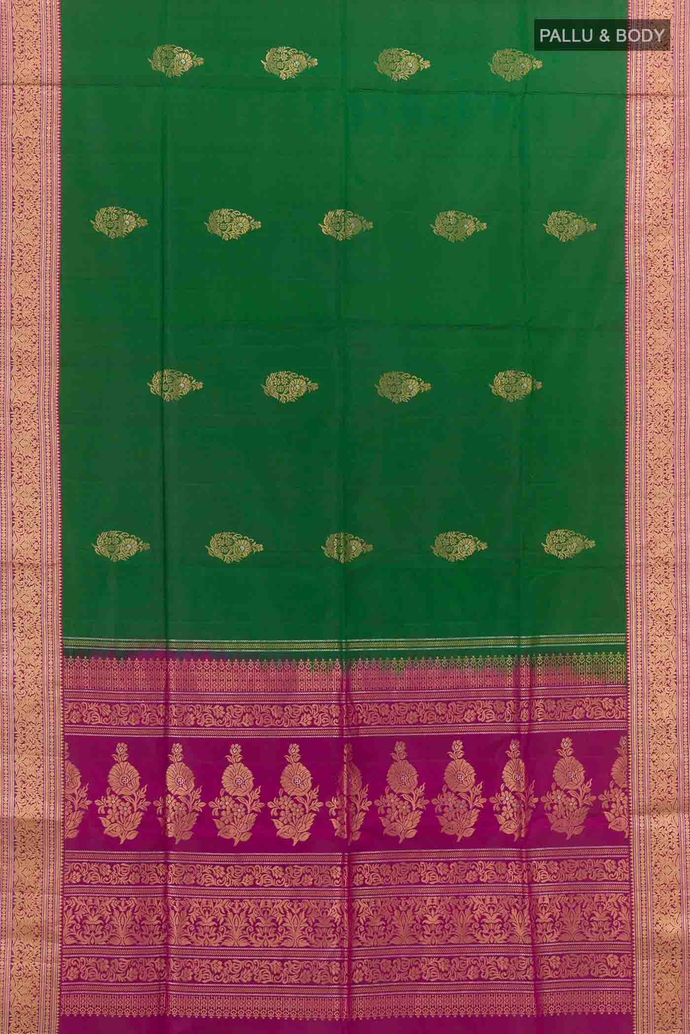 Green Soft Silk Saree - Image 4