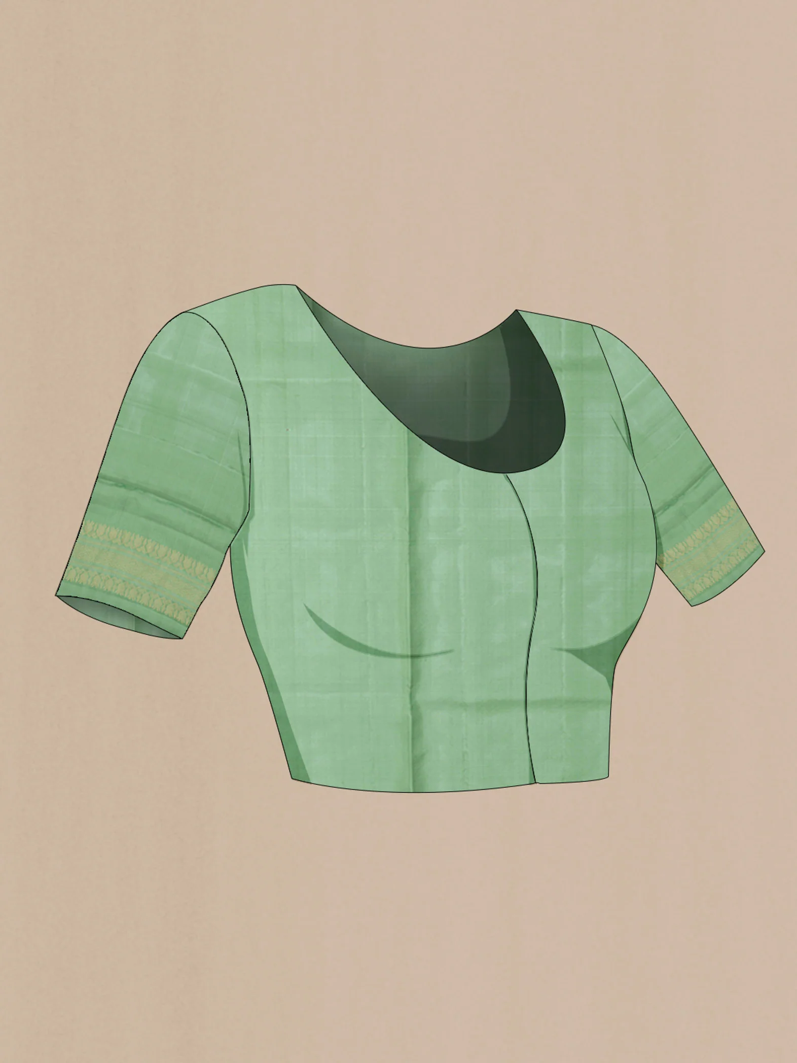 Green Soft Silk Saree - Image 4